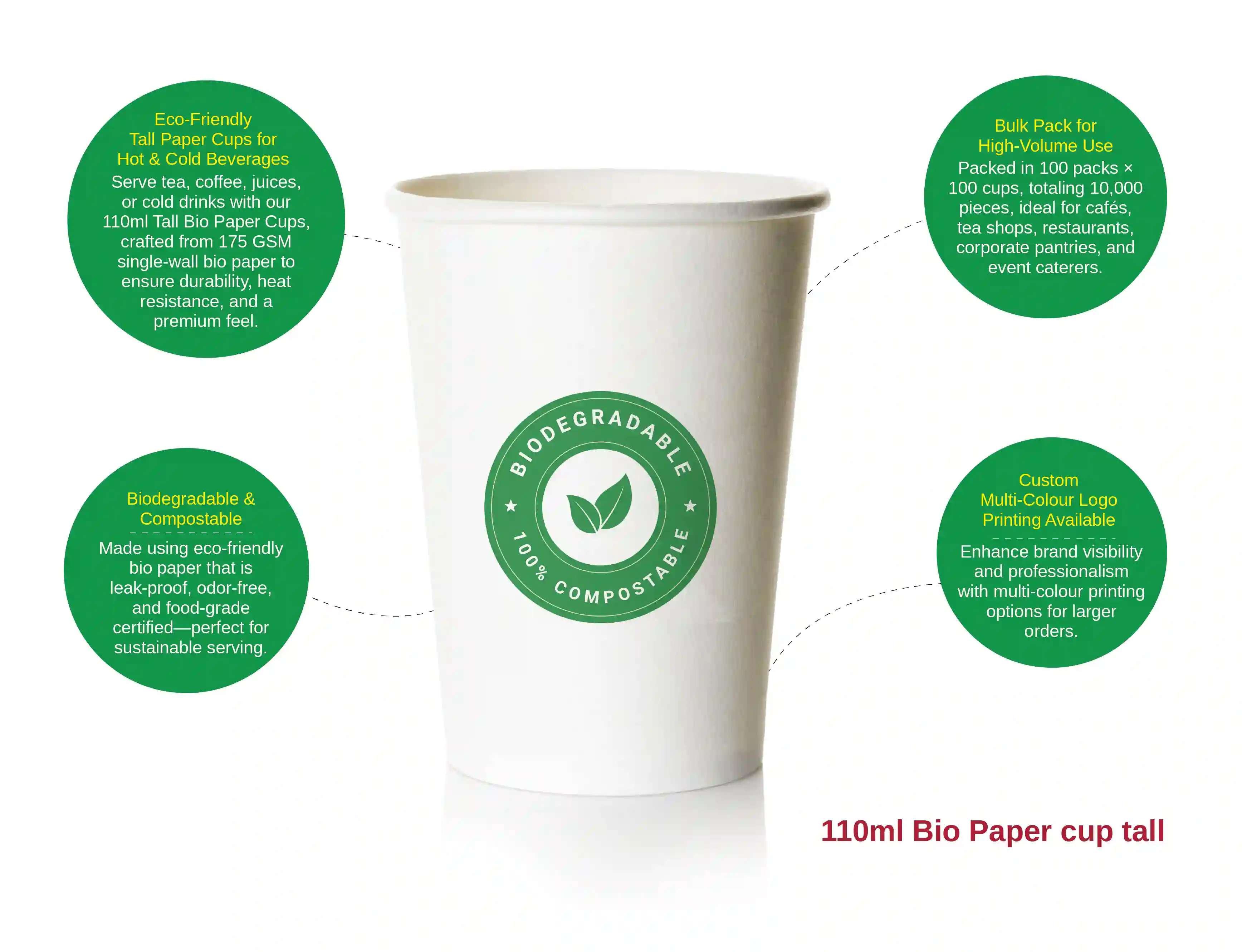 110ml tall bio paper cup - (pack of 10000 pcs) - image 3