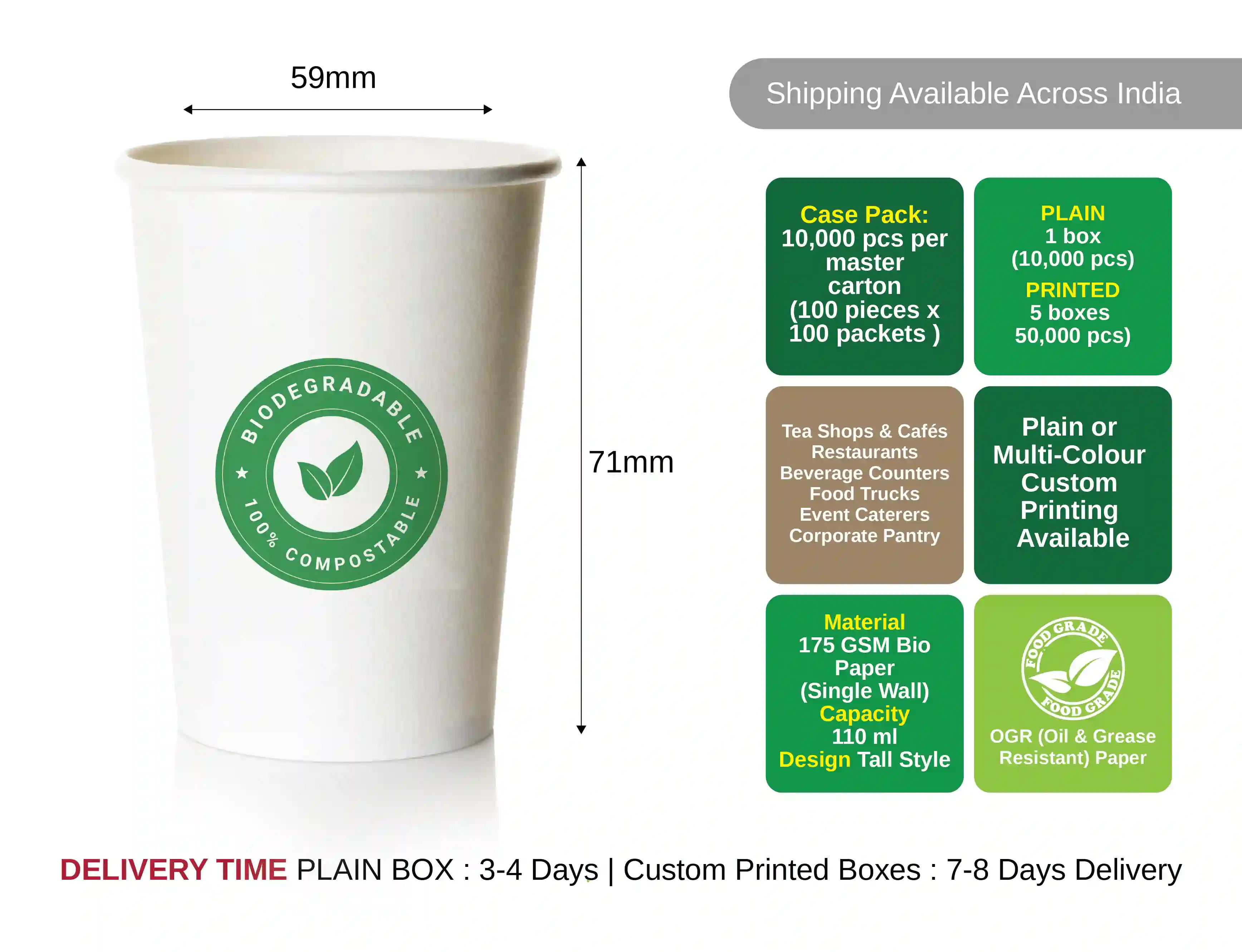 110ml tall bio paper cup - (pack of 10000 pcs) - image 4