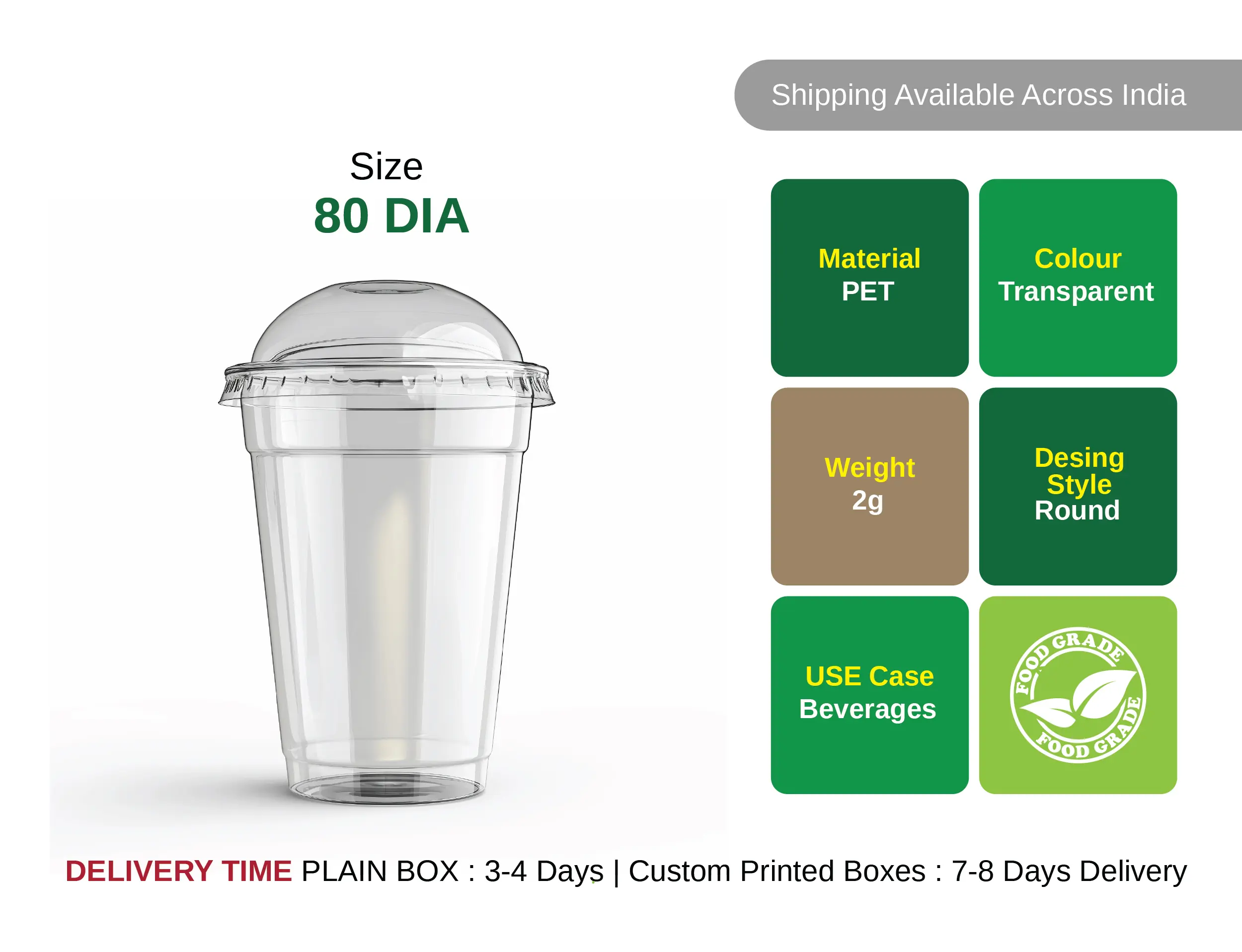 200ml PET Plastic Glass With Dome LID - image 3