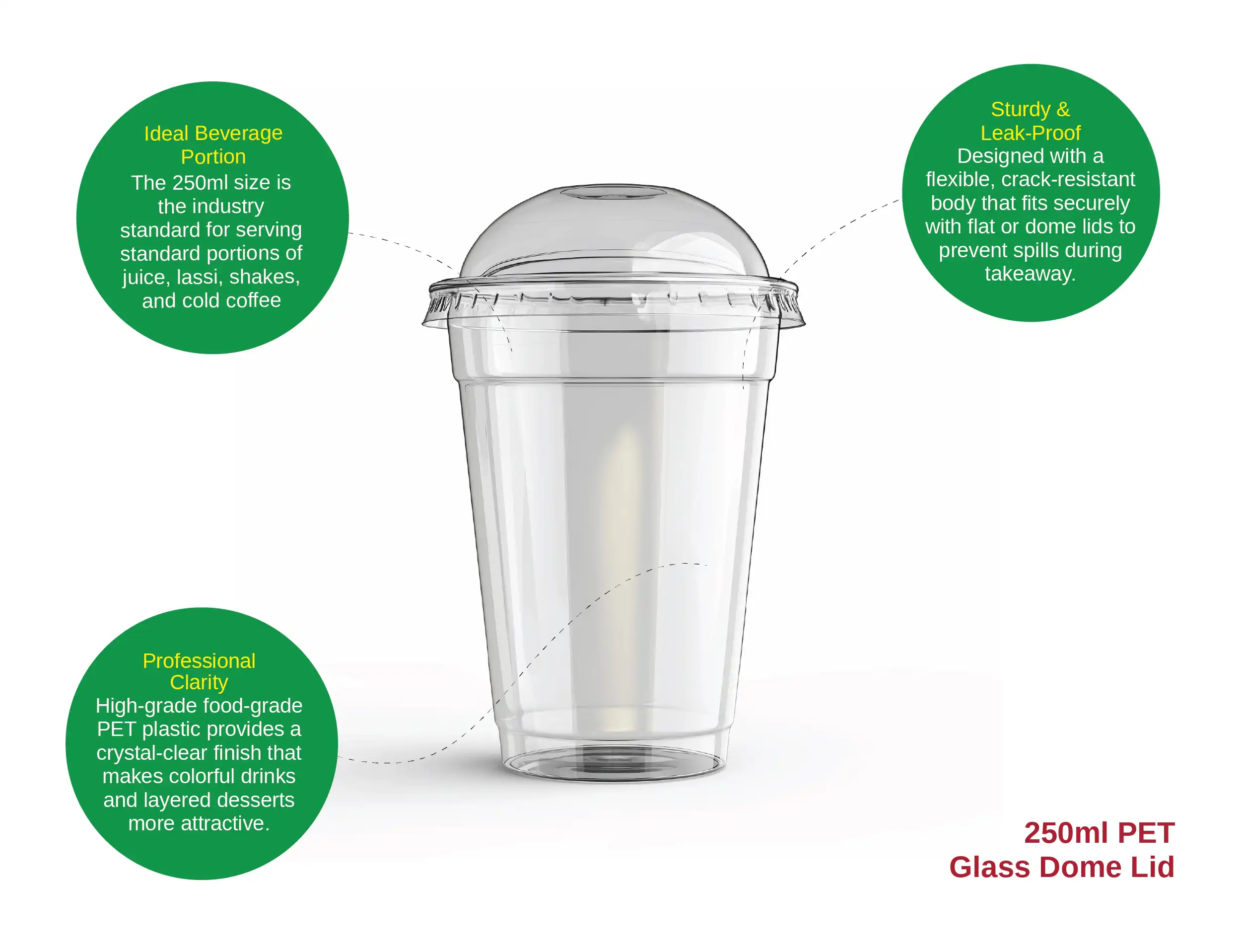 250ml Plastic PET Glass With Lid - image 2