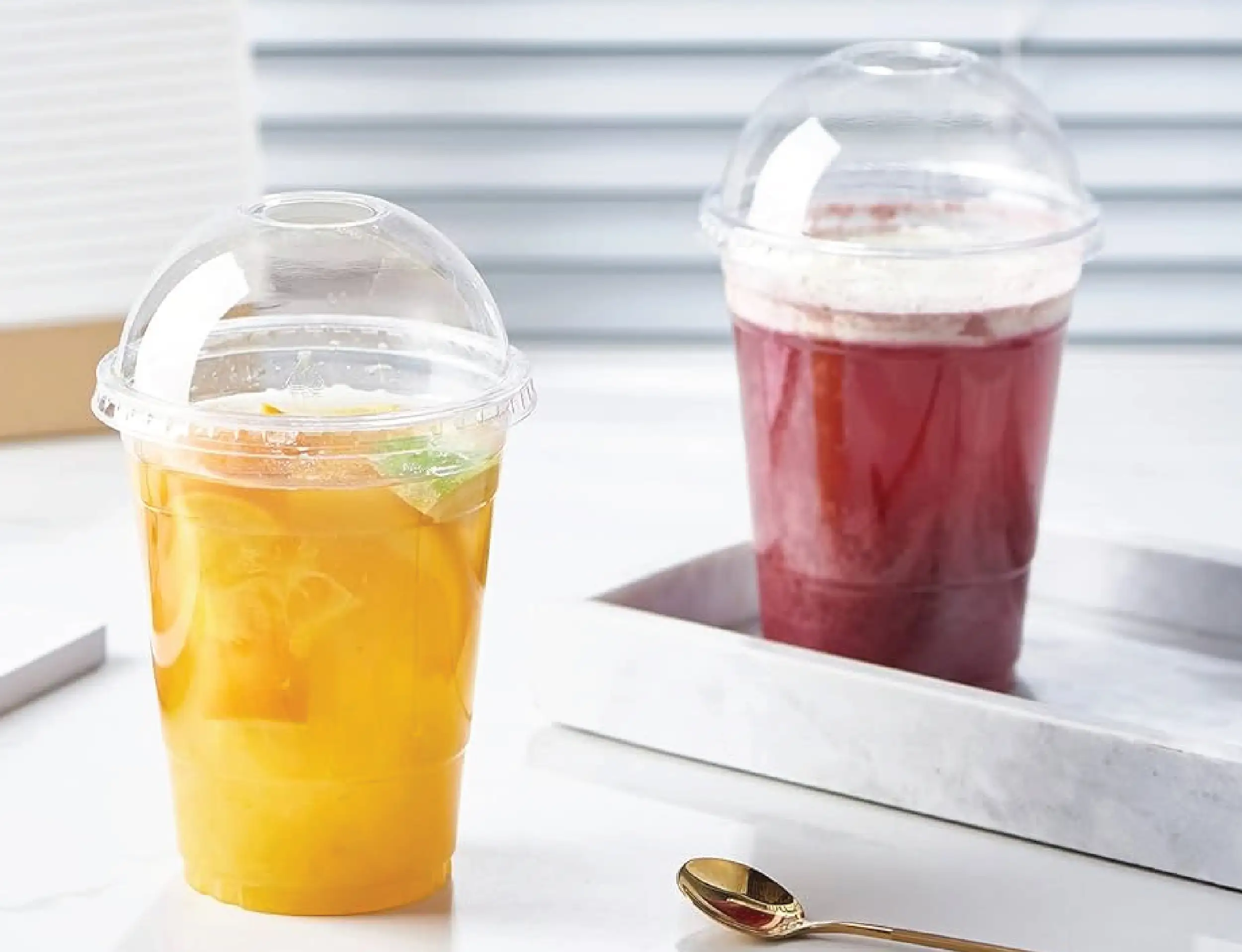 250ml Plastic PET Glass With Lid - image 4