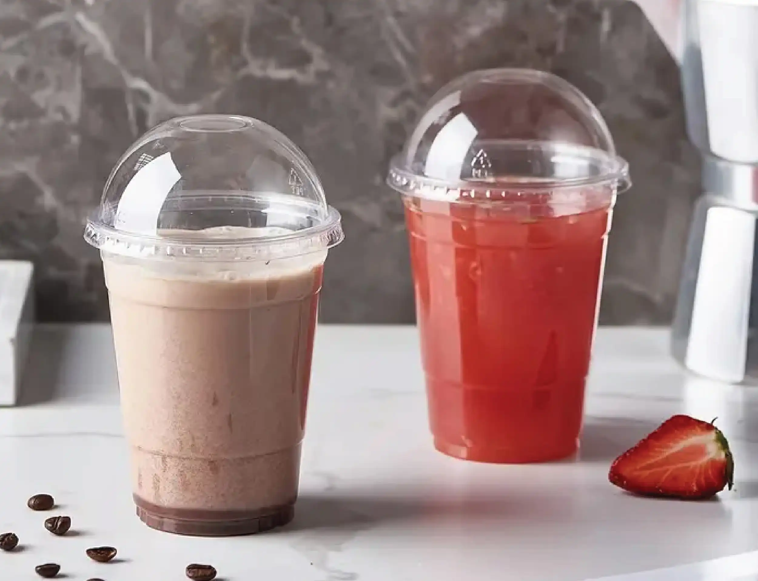300ml Plastic PET Glass With Lid - image 4