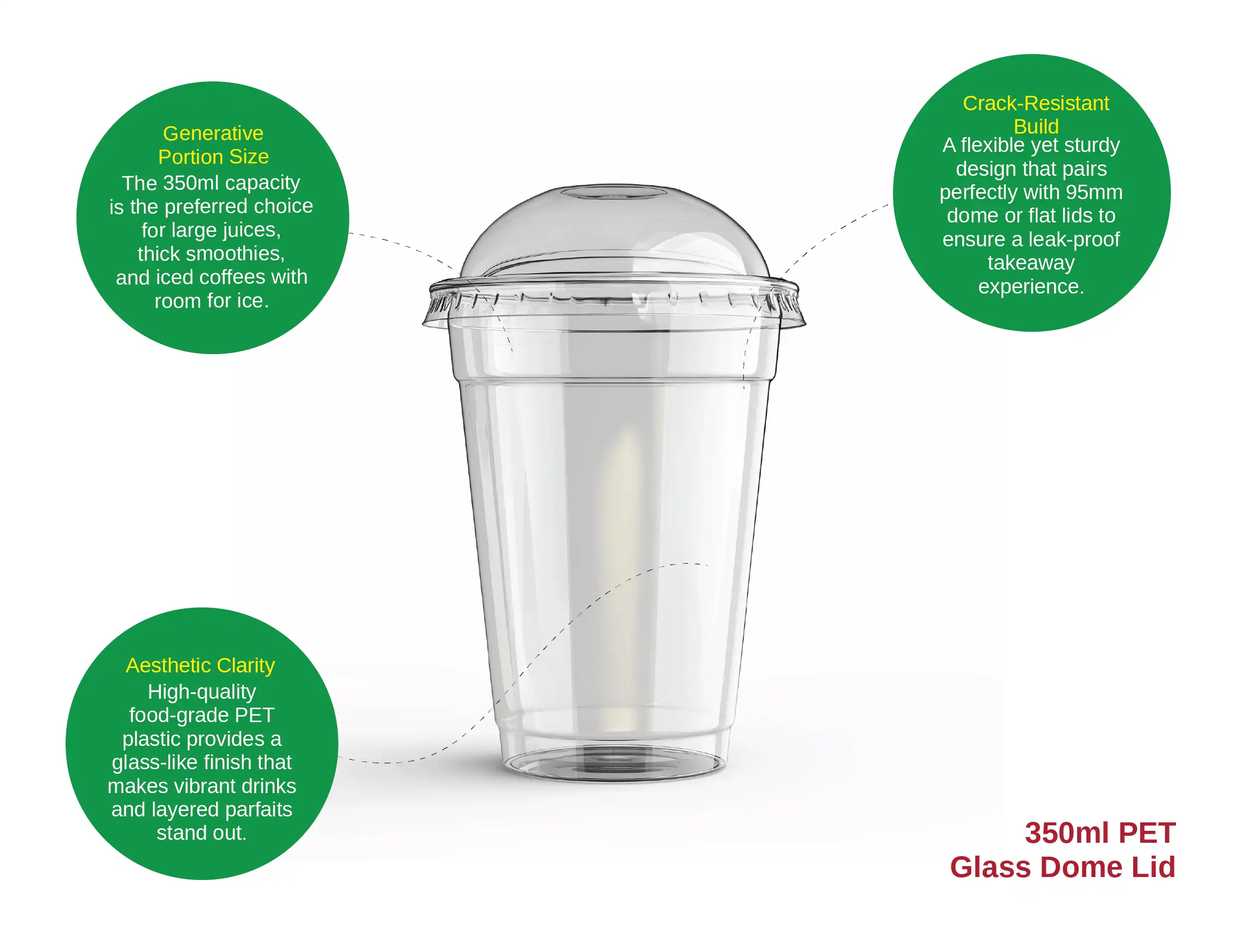 350ml Plastic PET Glass With Lid - image 2