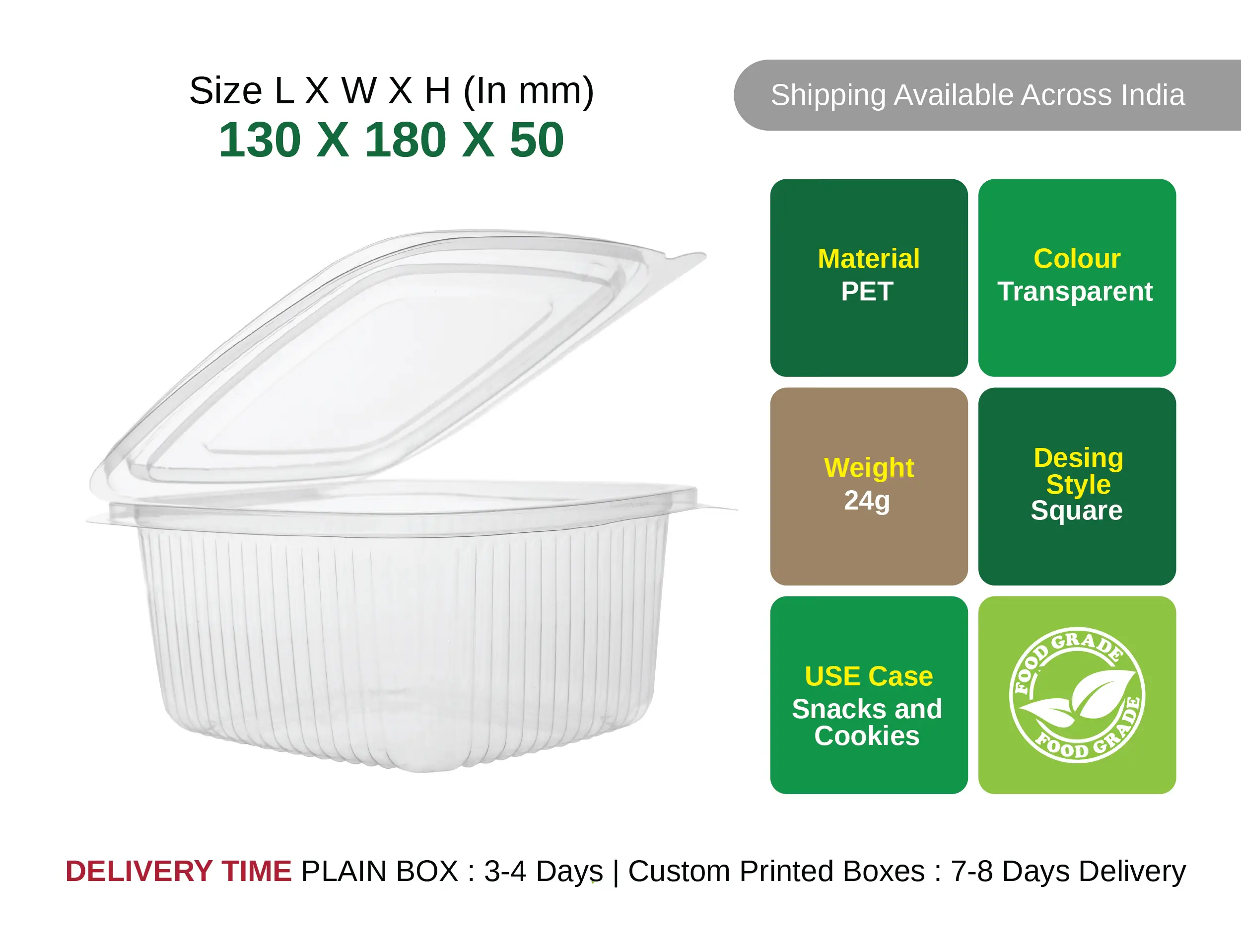 750ml PET Hinged Rectangular Container - image 3
