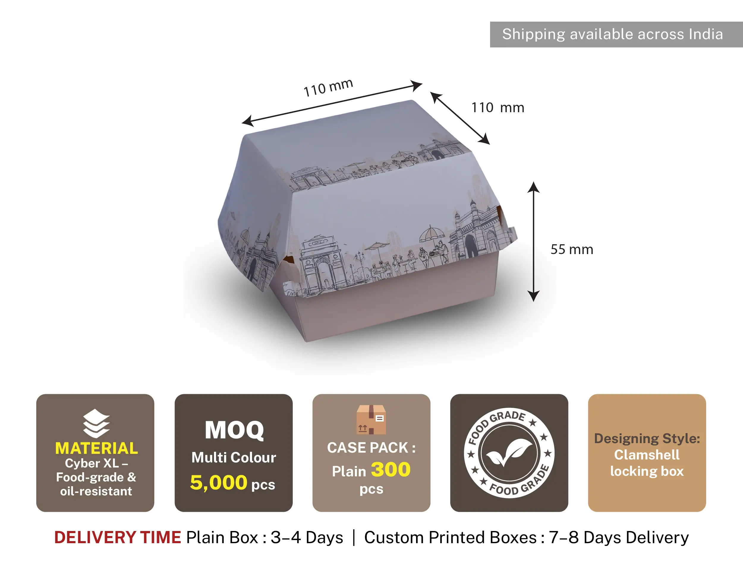 Burger Box packaging - Pack of 500 Pieces - image 3