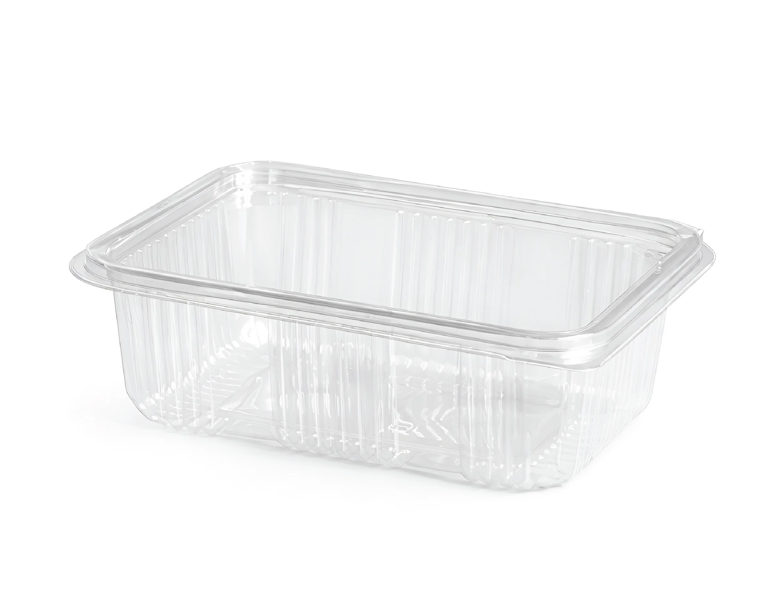 1250ml PET Hinged Rectangular Container