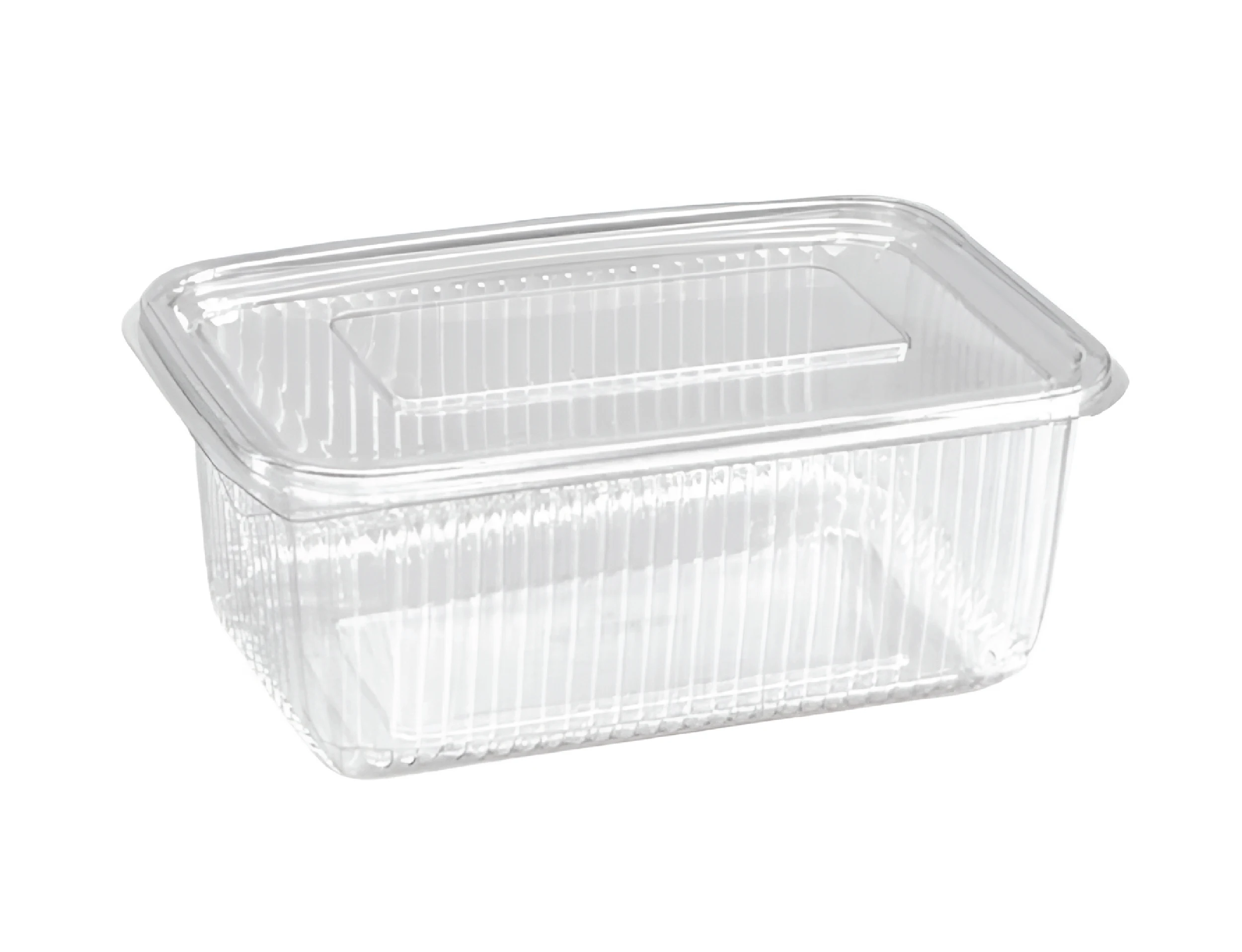 2250ml PET Hinged Rectangular Container