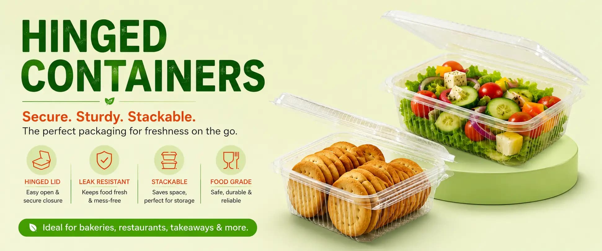 PET Hinged Containers Desktop Banner