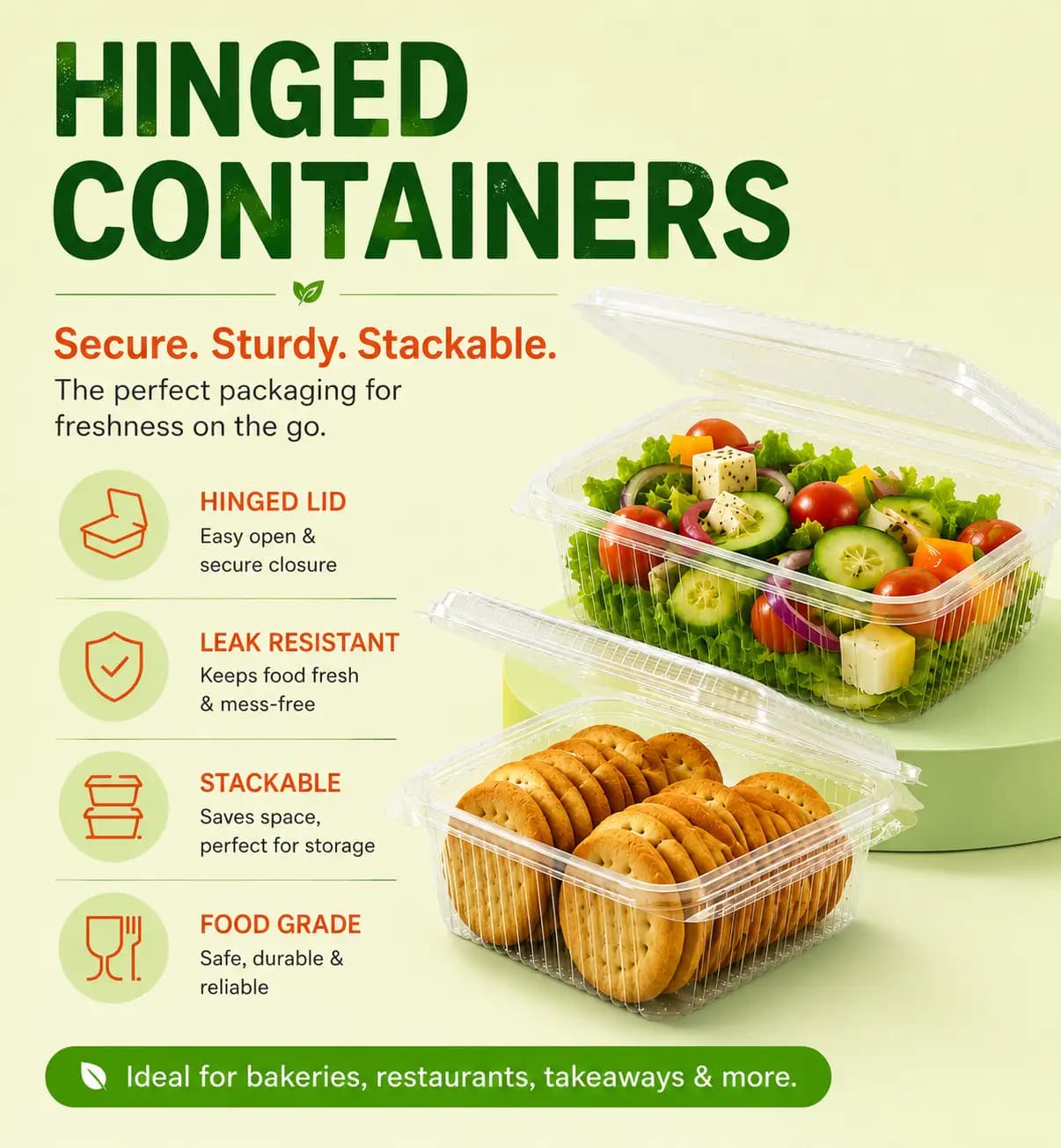 PET Hinged Containers Mobile Banner