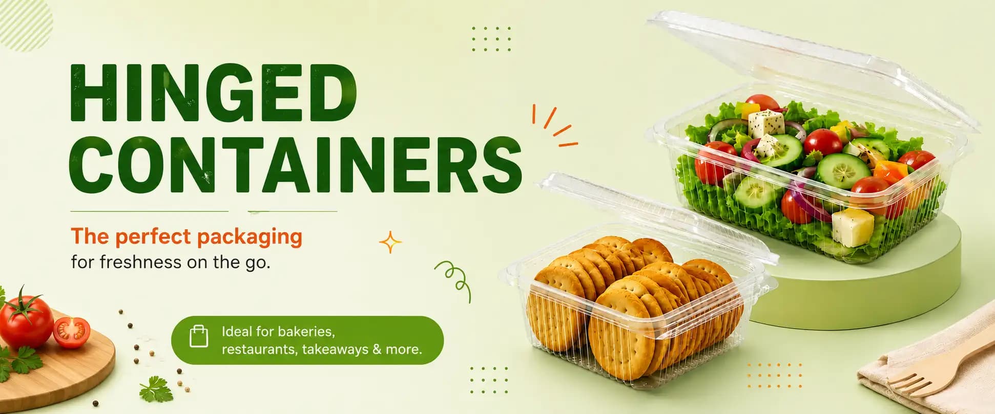 PET Hinged Containers Desktop Banner