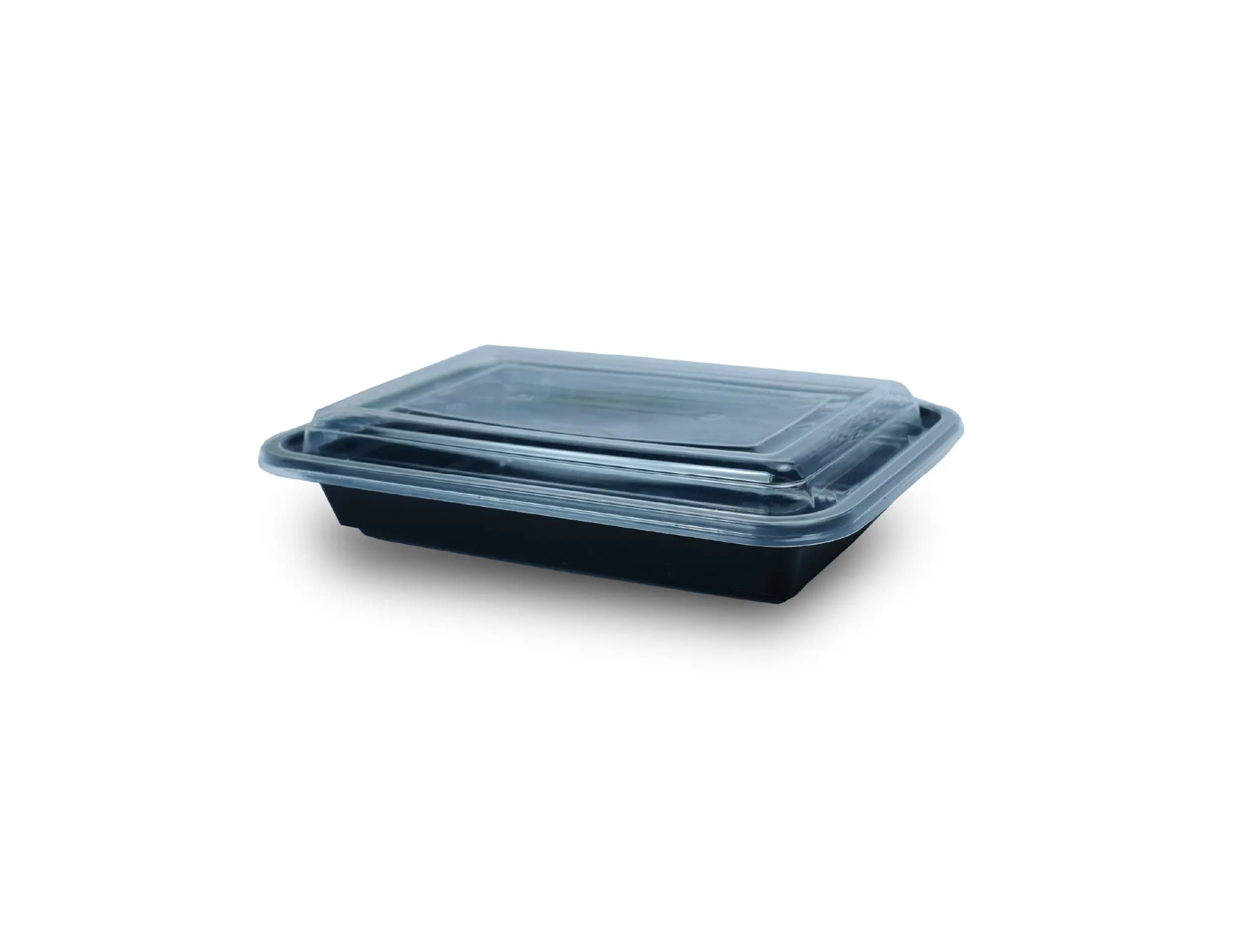 RE12 350ml Rectangle Plastic Container with Dome Lid - Pack of 1000 Pieces