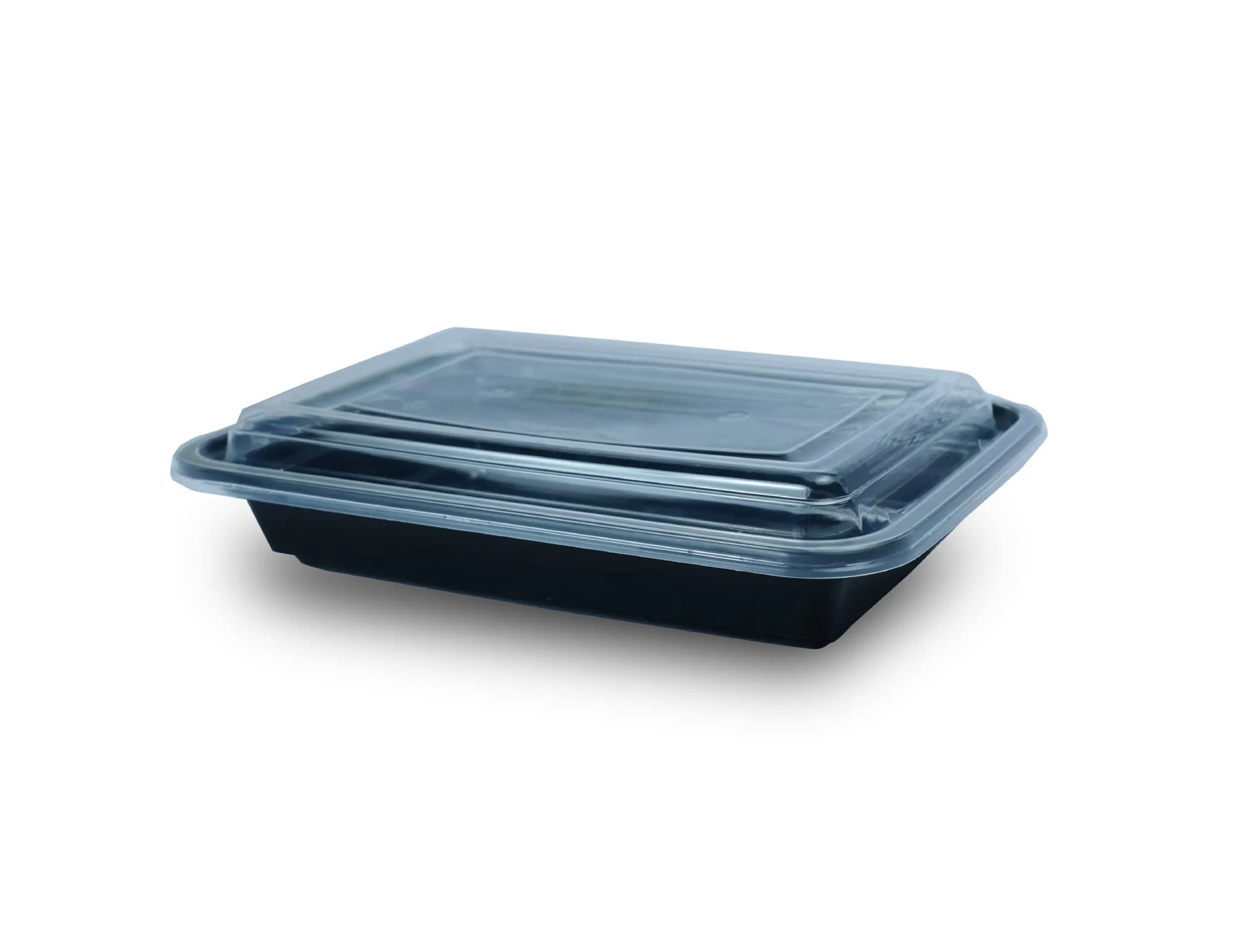 RE28 850ml Rectangle Plastic Container With Dome Lid - Pack of 400 Pieces