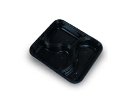 Plastic 3cp Round Thali Meal Tray With Lid - Pack of 200 Pieces