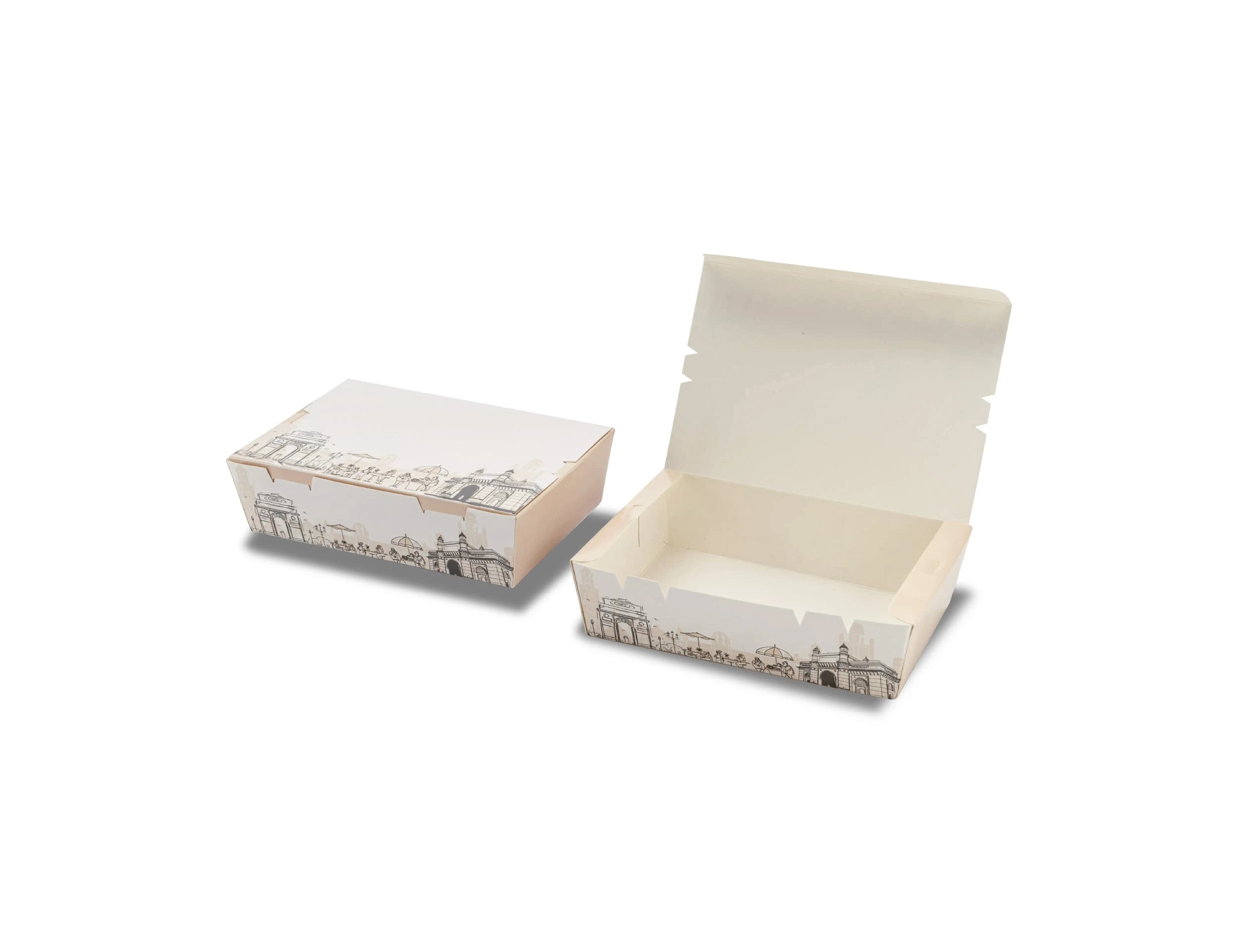 250ml White Paper Meal box  - Pack of 1000 Pieces