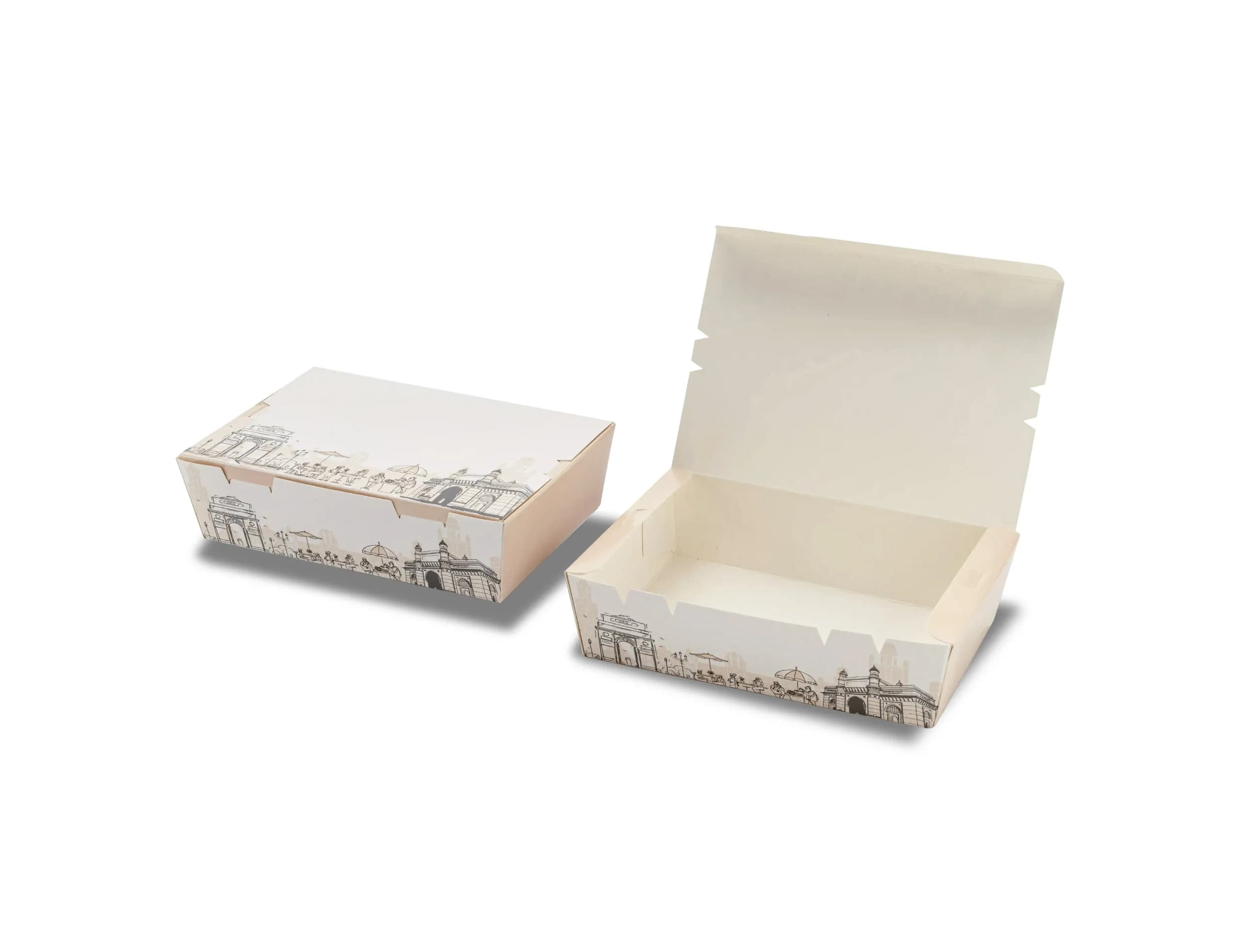 750ml white Paper Meal Box - Pack of 400 Pieces