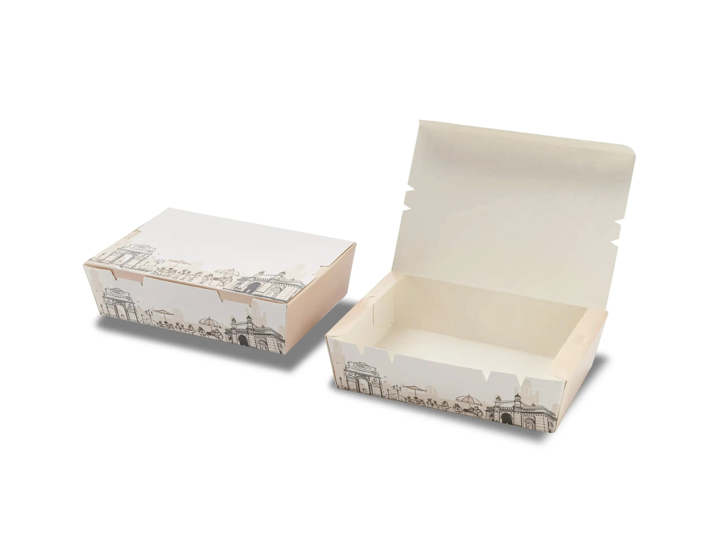 1000ml White Paper Meal box - Pack of 400 Pieces