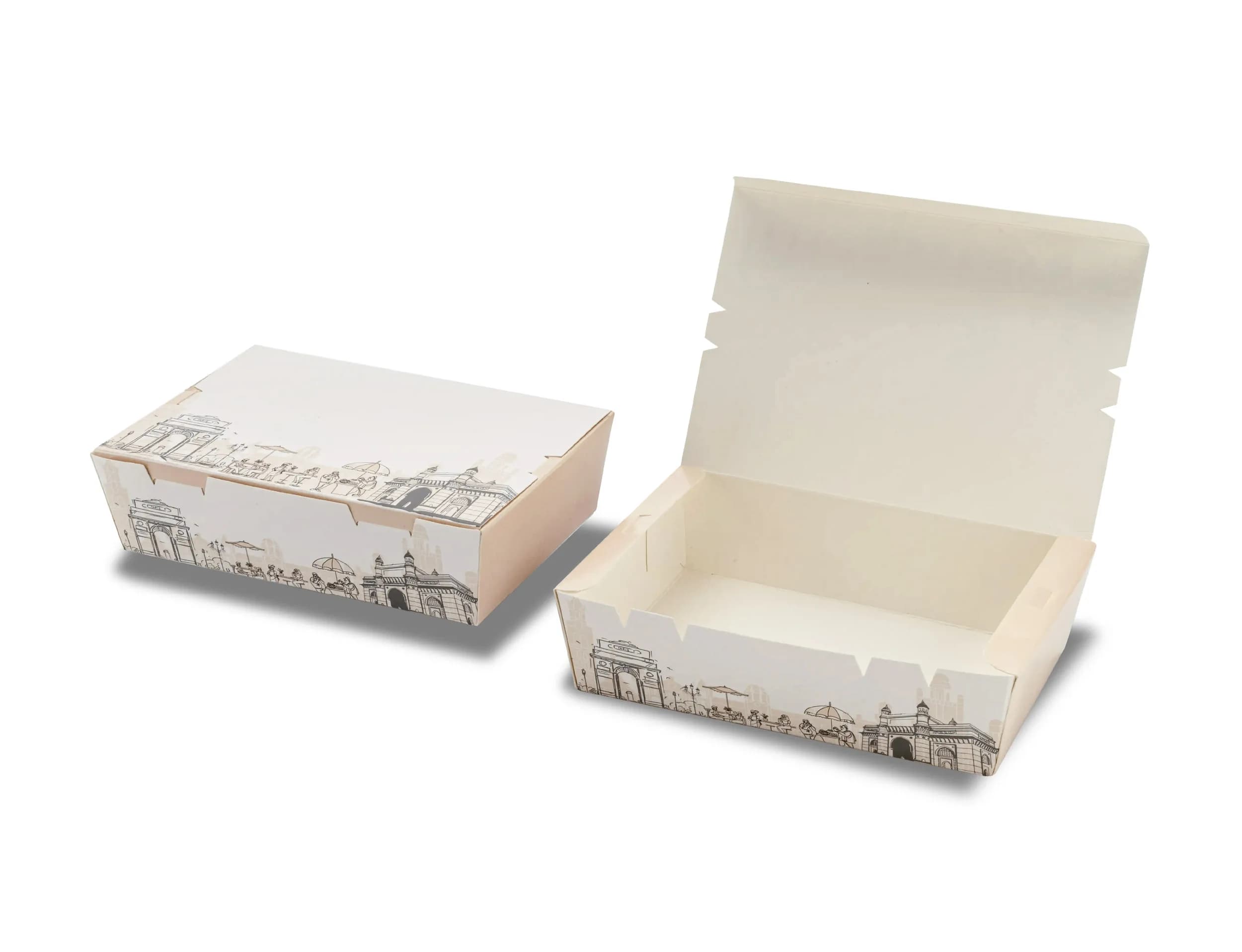 1250ml White Pape Meal Box - Pack of 400 Pieces
