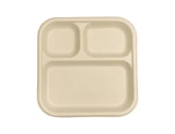 3 Compartment Disposable Meal Plate Regular –  (Pack of 800 pcs)