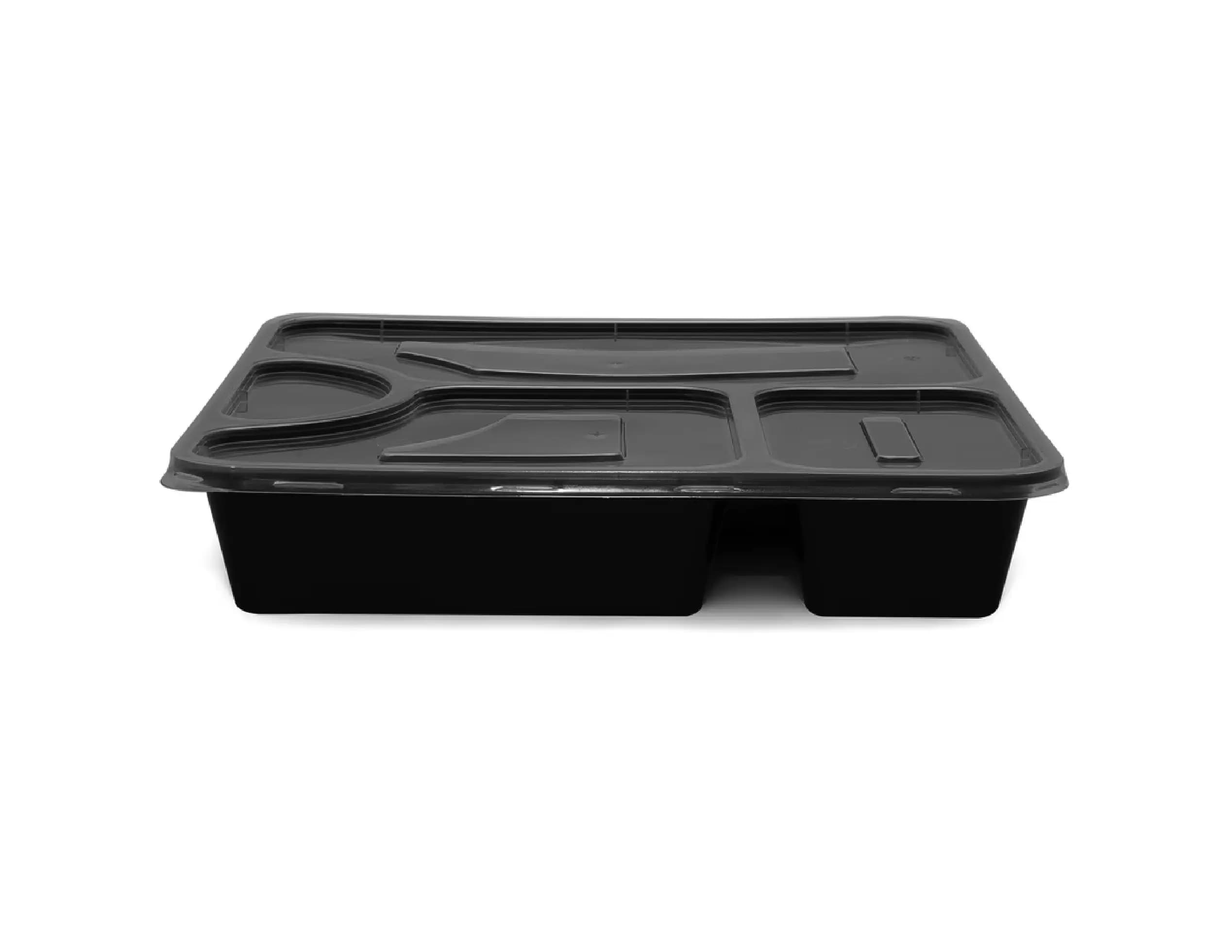 Plastic 4cp Thali Container With Lid - Pack of 150 Pieces