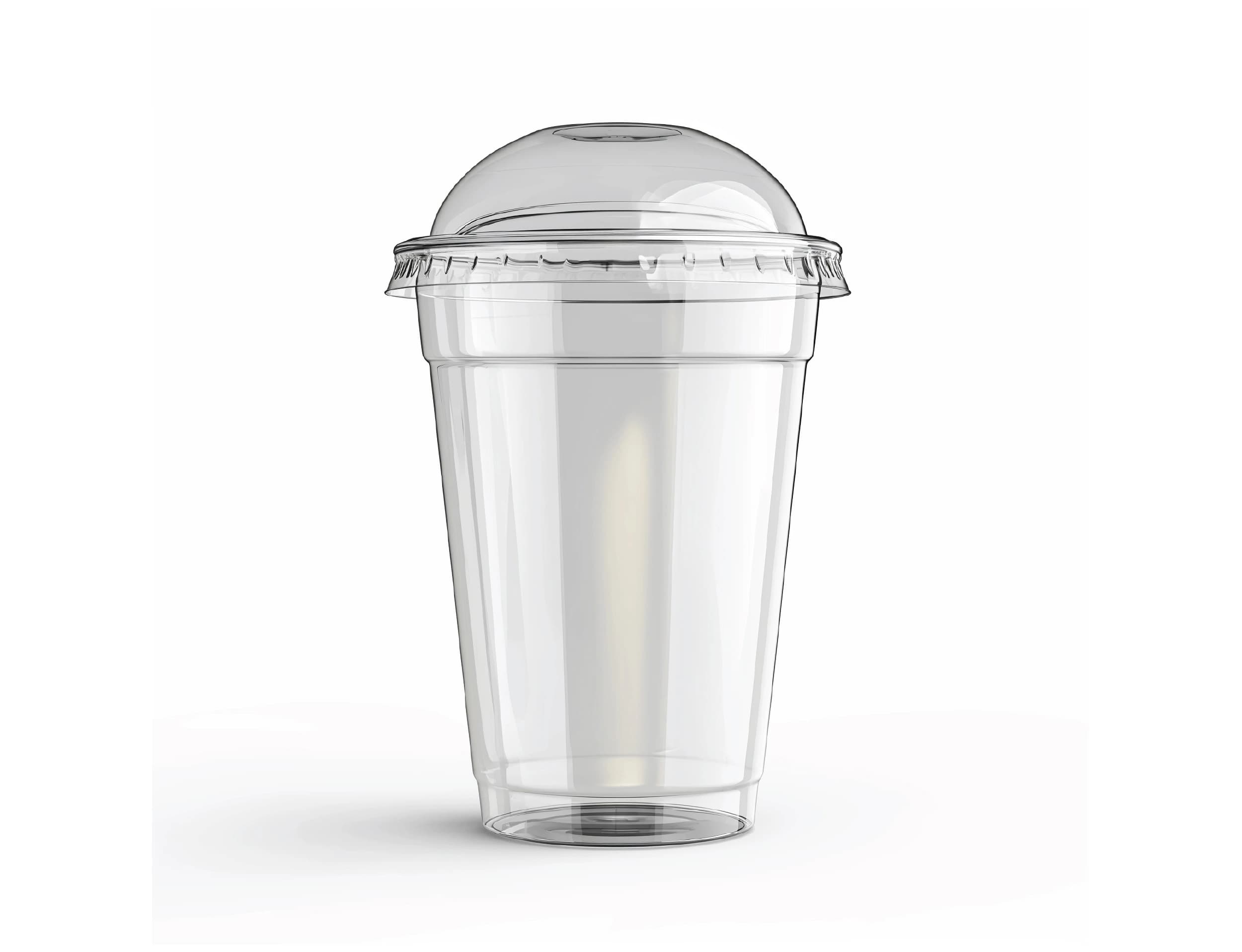 250ml Plastic PET Glass With Lid