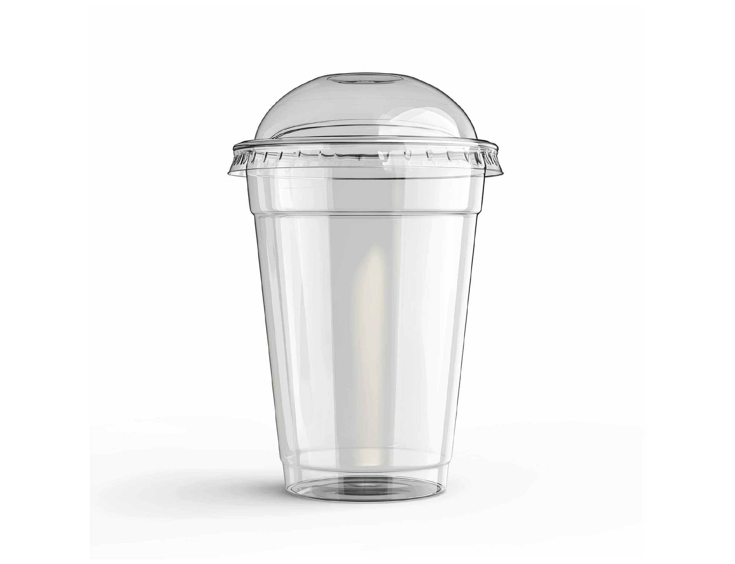 350ml Plastic PET Glass With Lid
