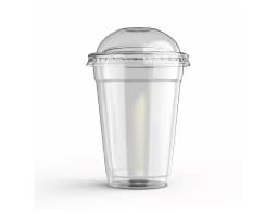 300ml Plastic PET Glass With Lid