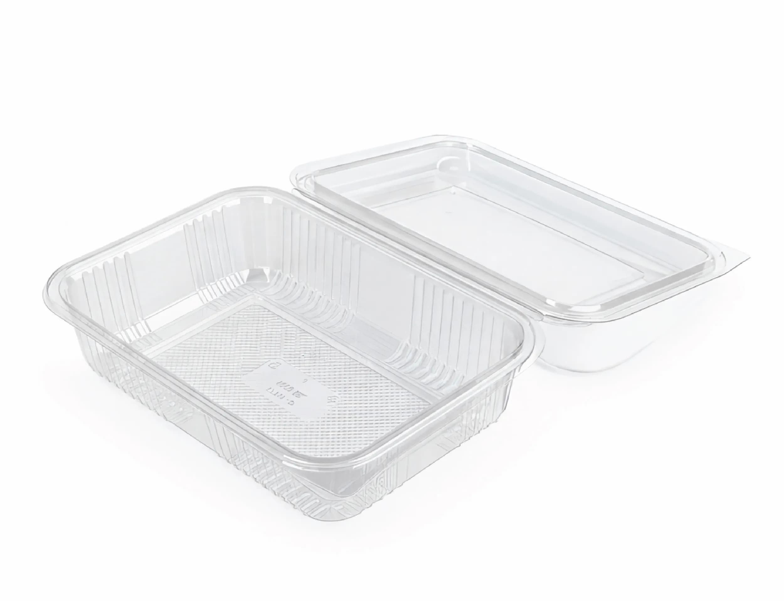 1000ml PET Hinged Rectangular Container