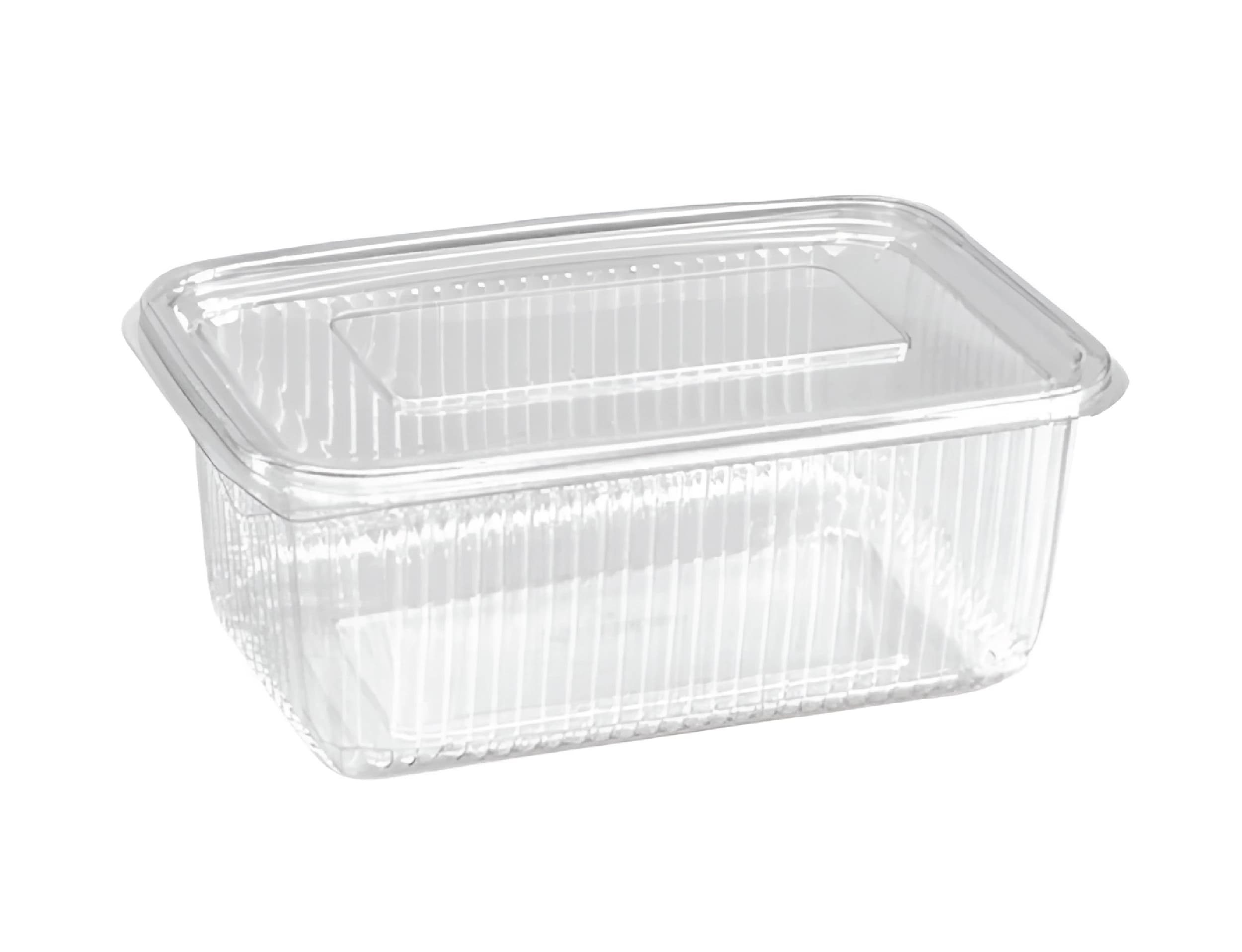 1500ml PET Hinged Rectangular Container