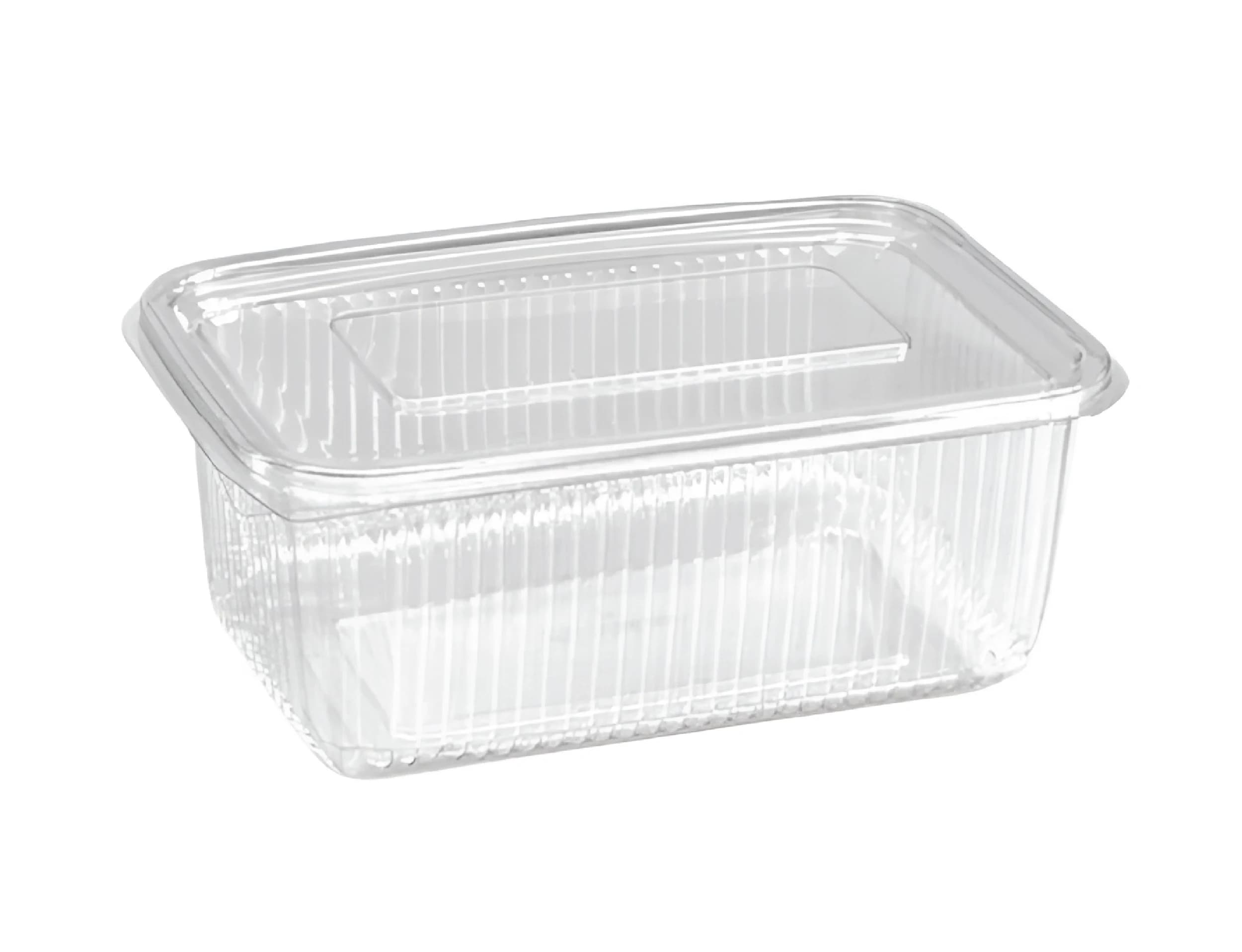 2000ml PET Hinged Rectangular Container