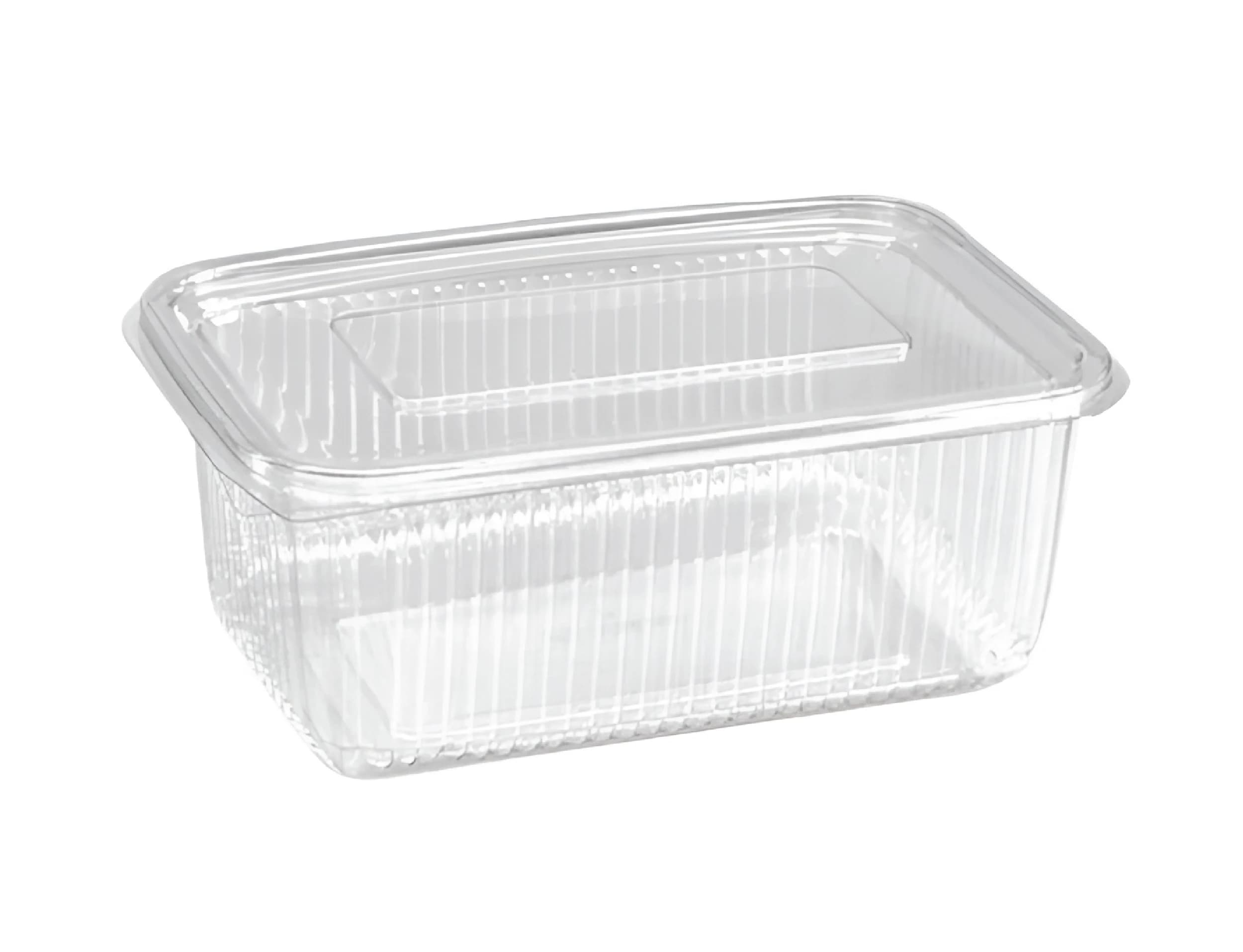 2250ml PET Hinged Rectangular Container
