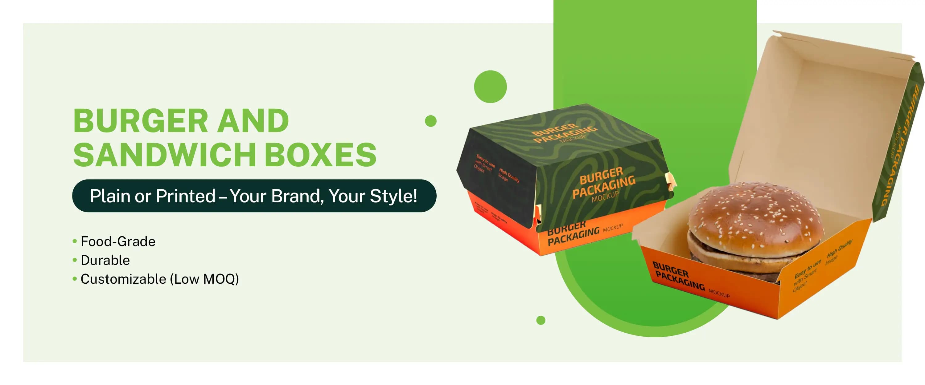 Burger & sandwich boxes Desktop Banner