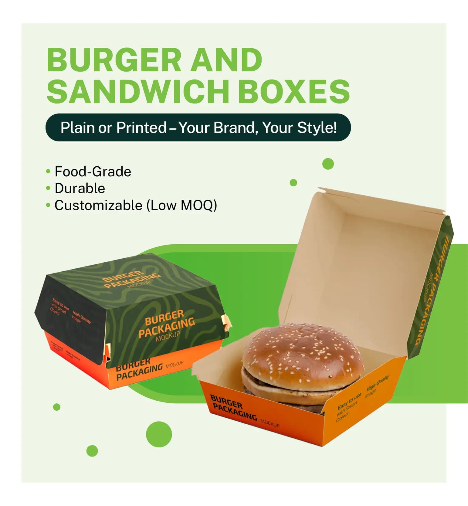 Burger & sandwich boxes Mobile Banner