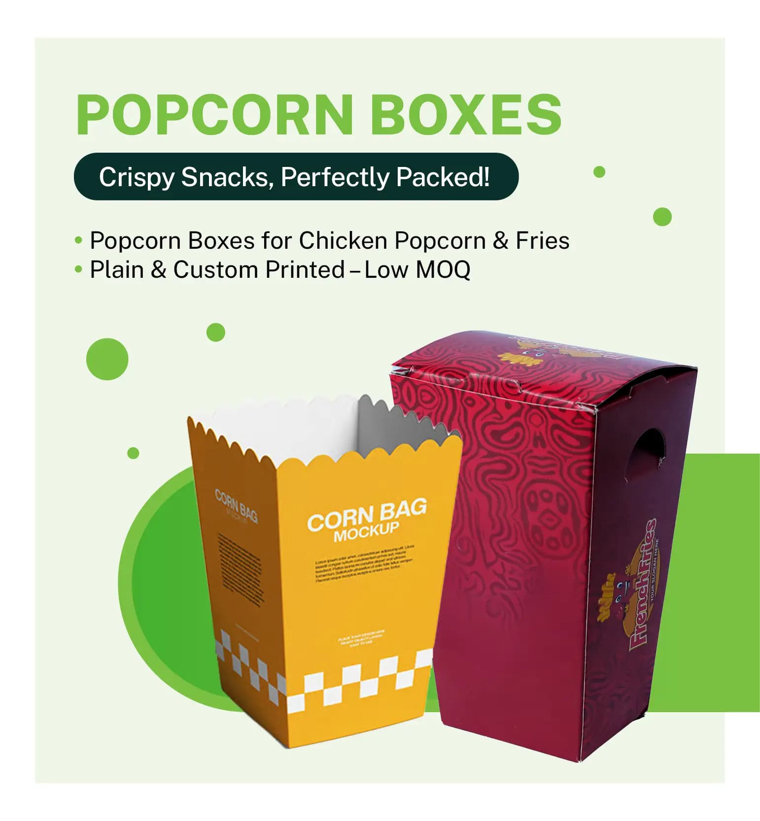 Popcorn & Chicken Popcorn Boxes Mobile Banner