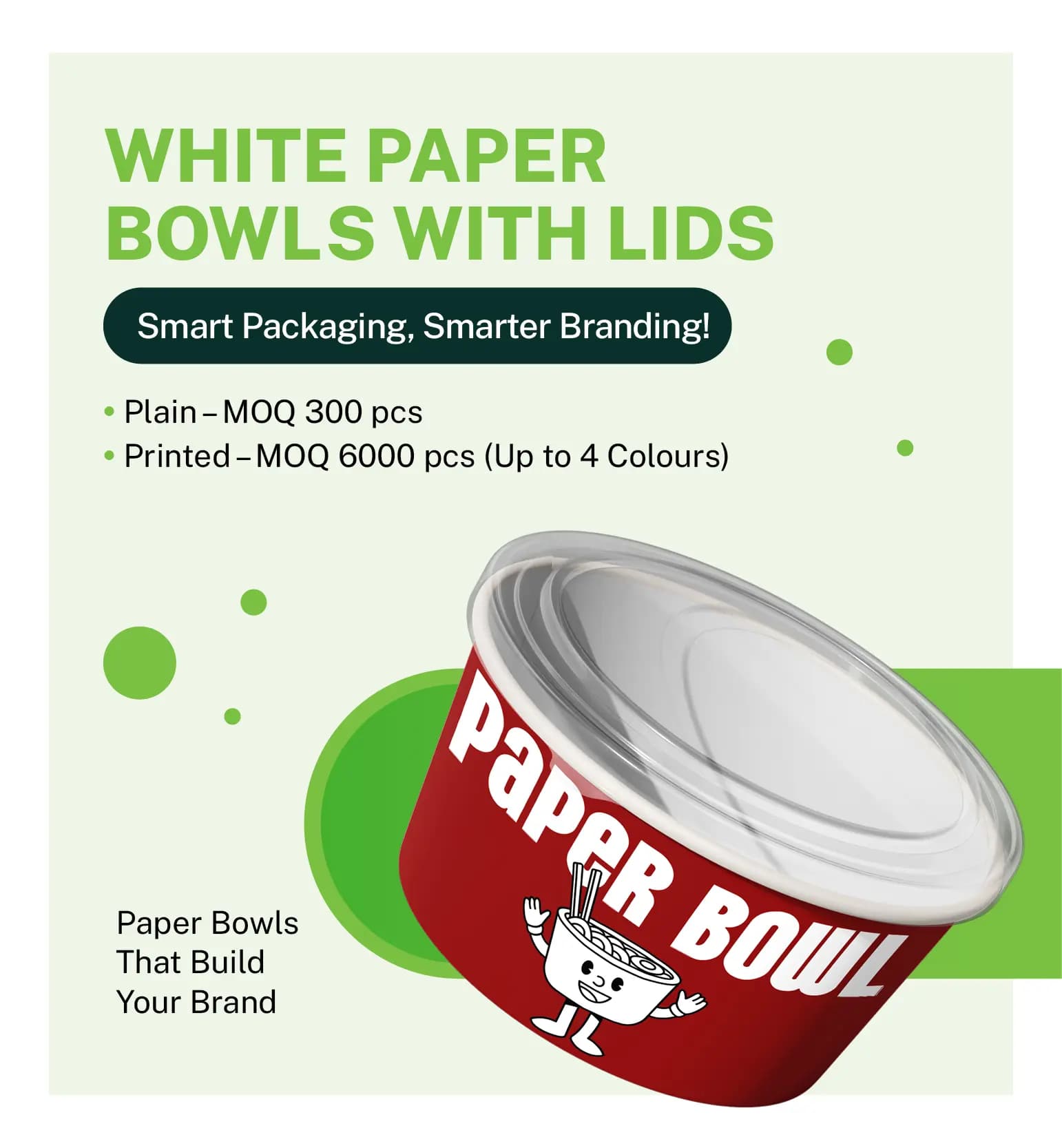 White Paper Bowl With lid Mobile Banner