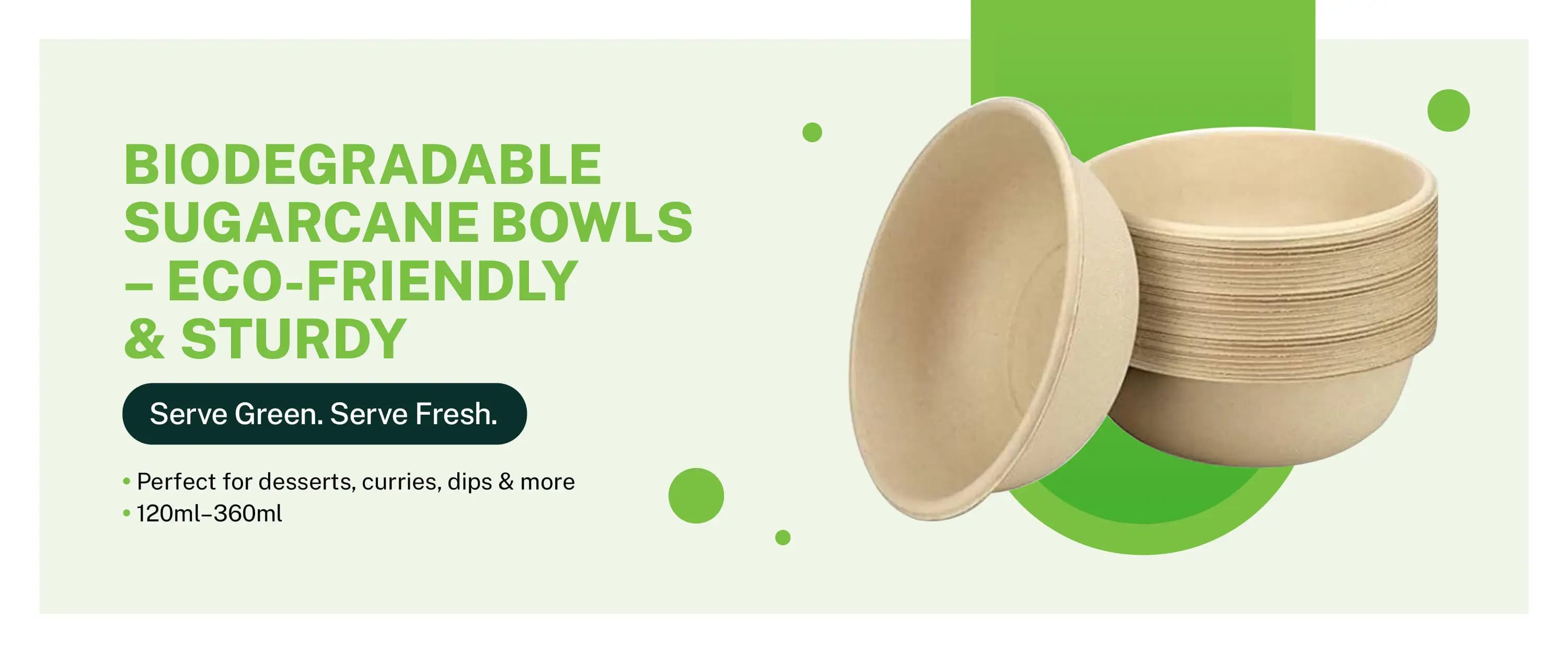 Sugarcane Disposable Bowls Desktop Banner