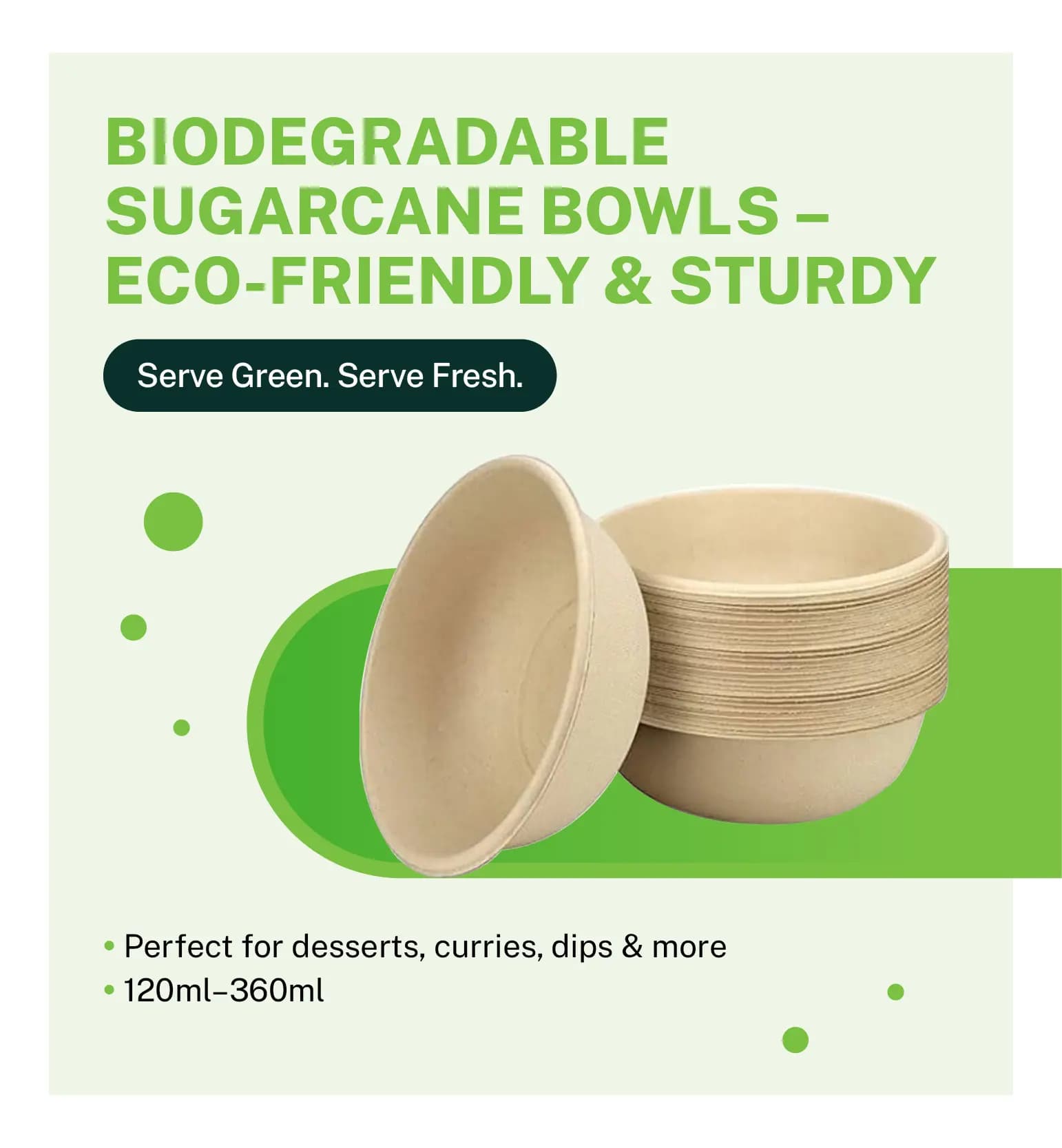 Sugarcane Disposable Bowls Mobile Banner