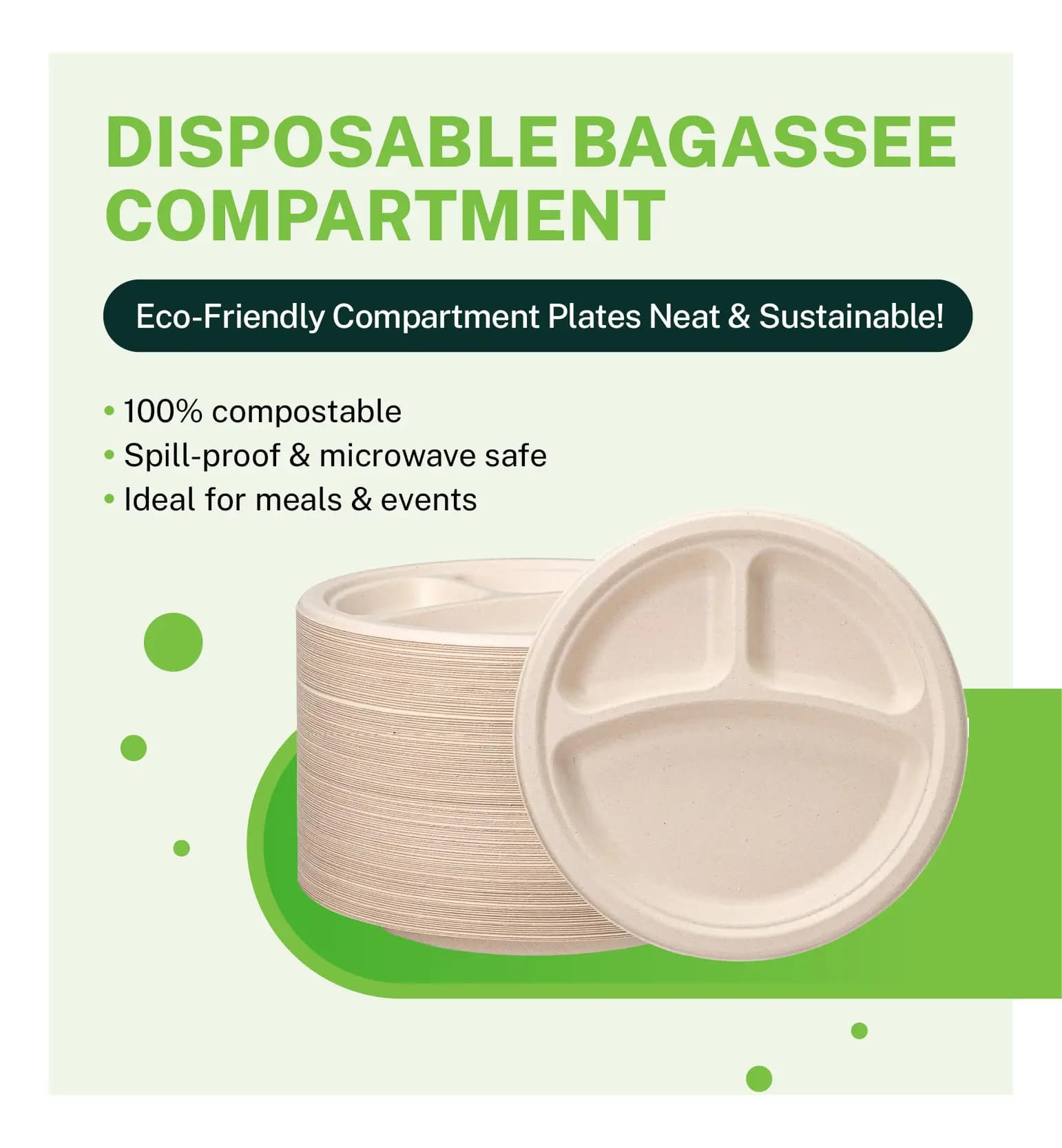 Sugarcane Compartment Plates Mobile Banner