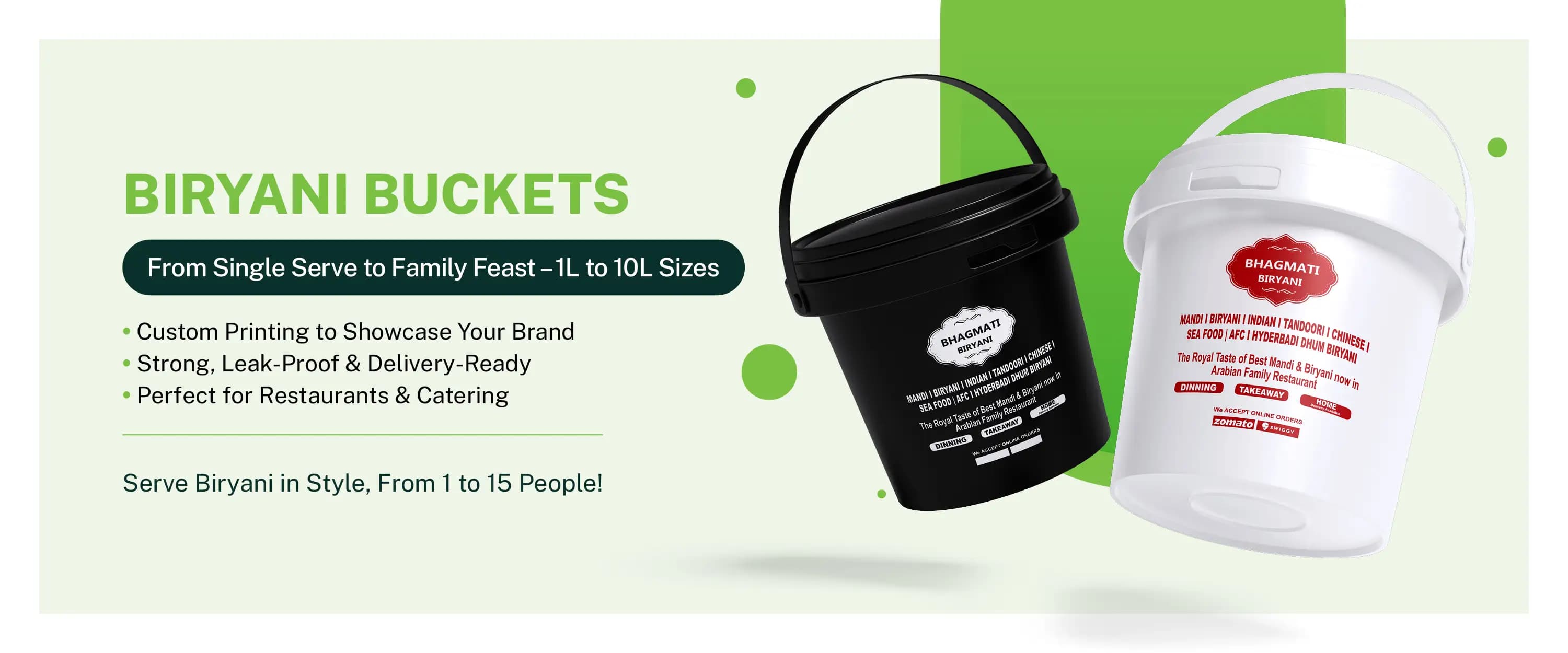 Plastic Biryani Buckets Desktop Banner