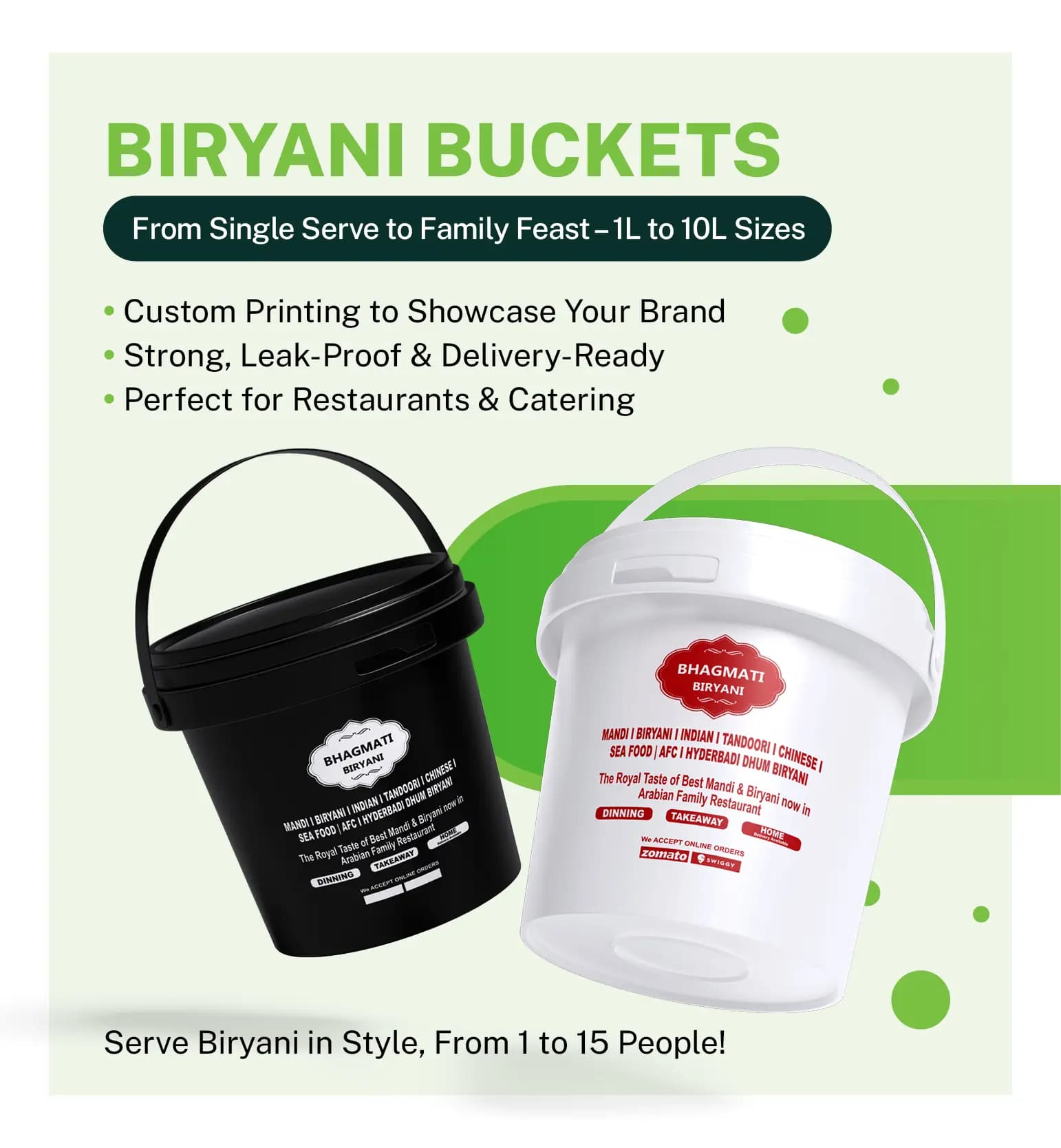 Plastic Biryani Buckets Mobile Banner