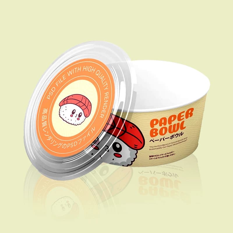 White Paper Bowl With lid