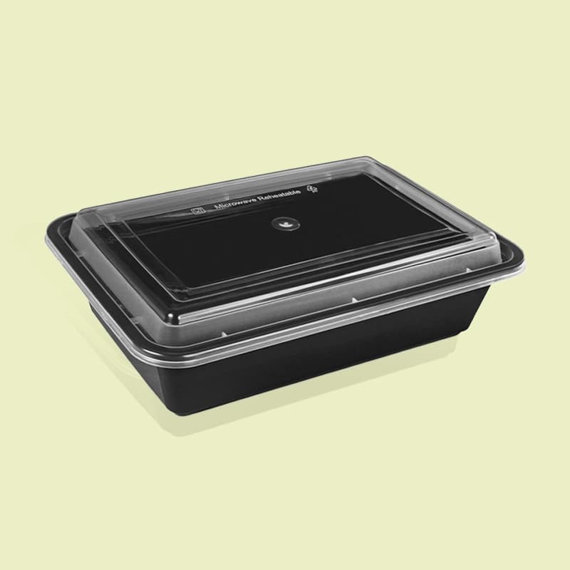 Disposable plastic food container