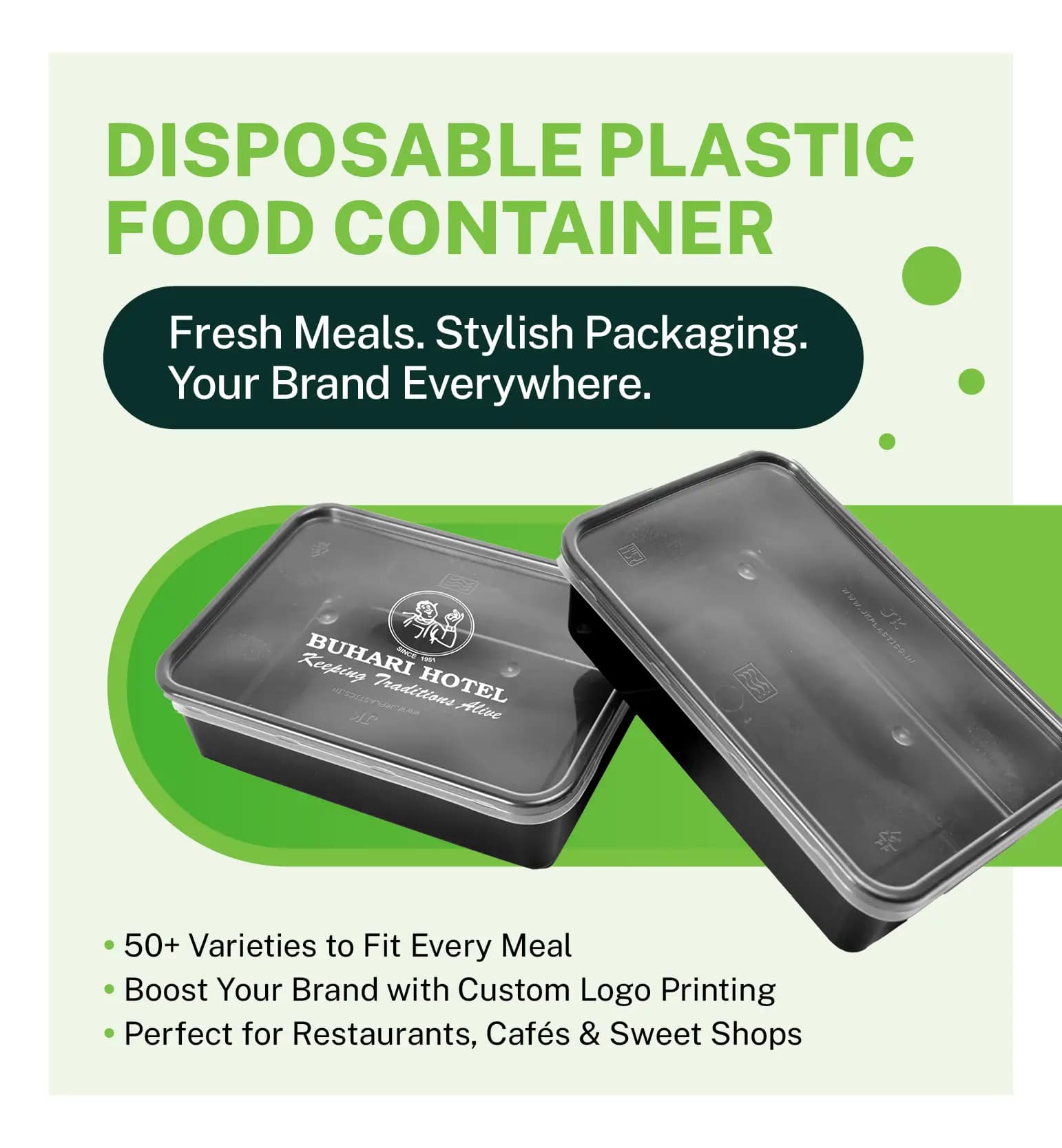 Disposable plastic food container Mobile Banner