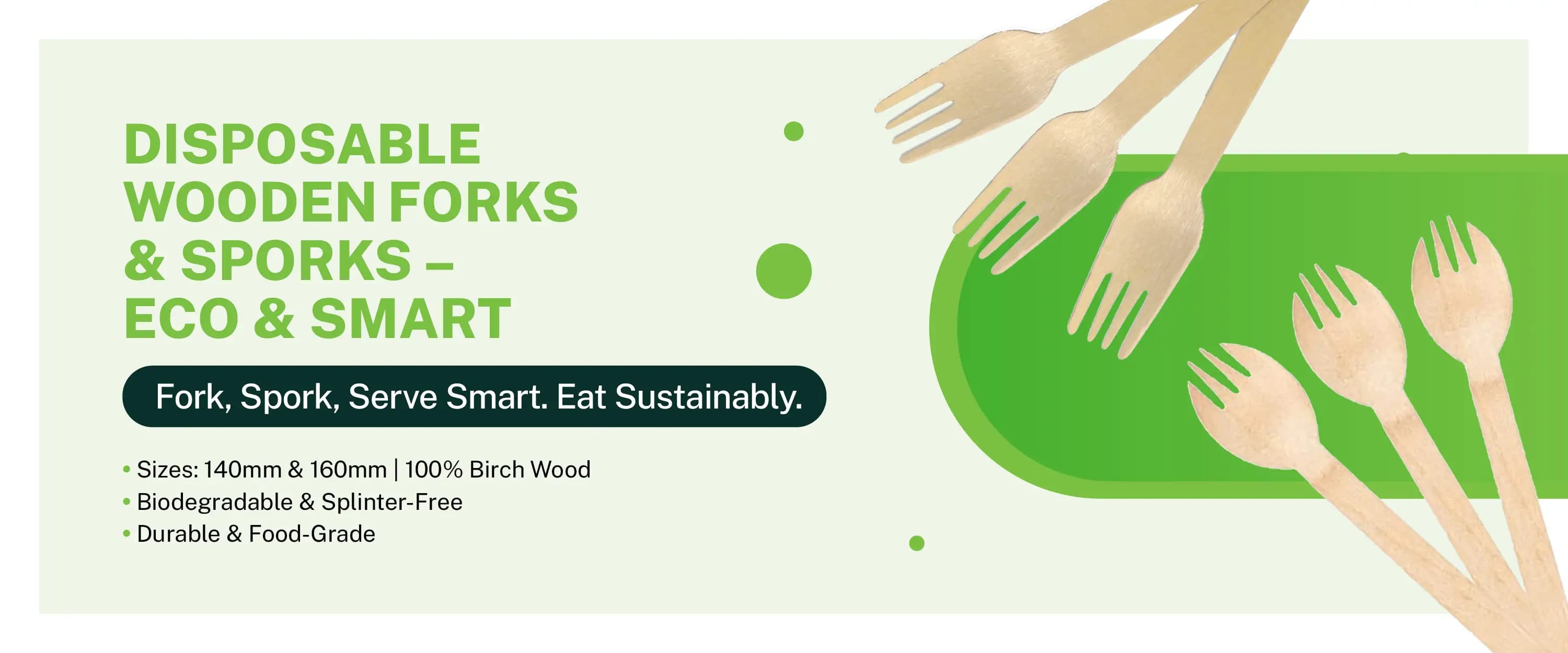 Disposable Wooden Forks & Sporks Desktop Banner