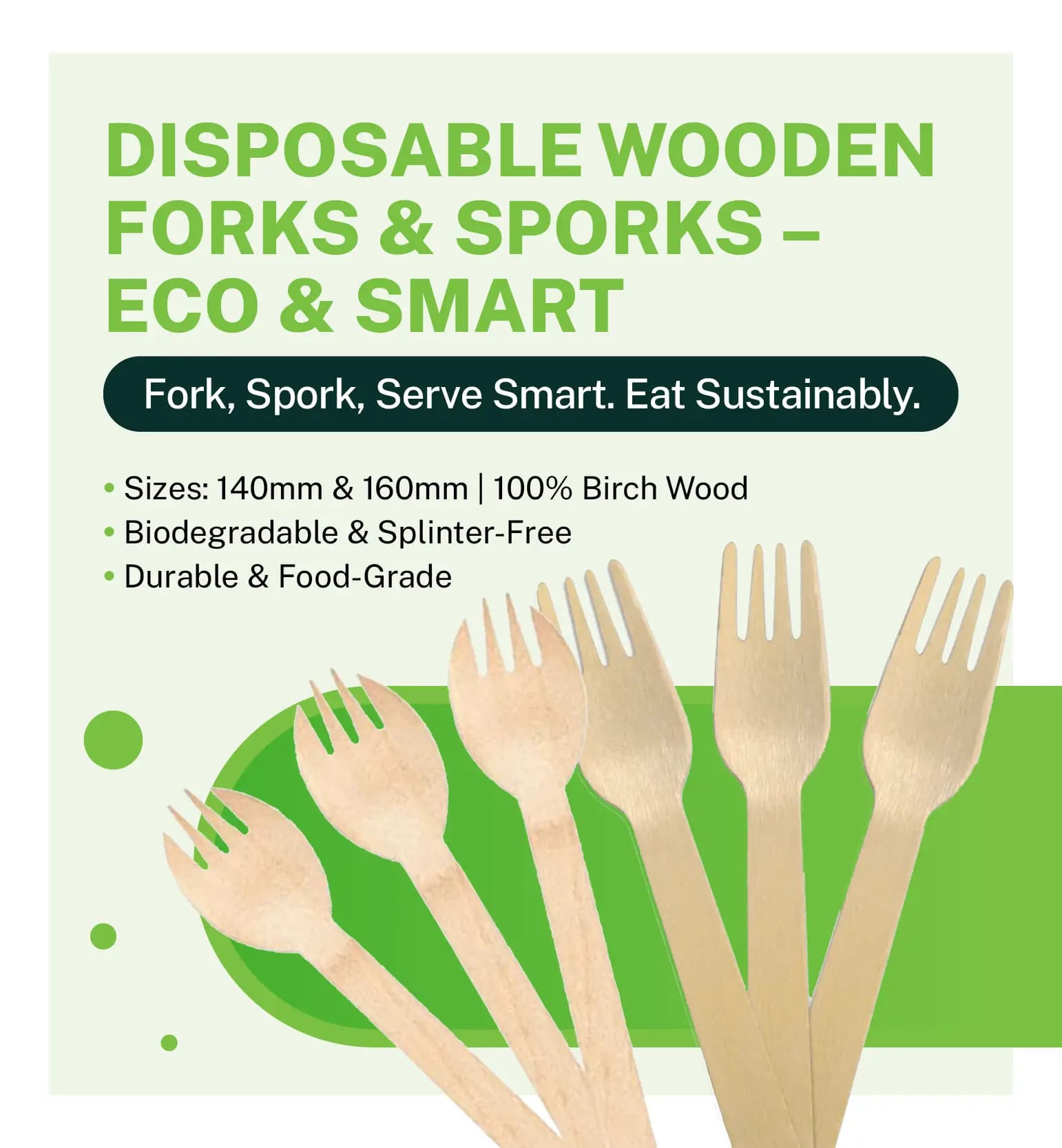Disposable Wooden Forks & Sporks Mobile Banner