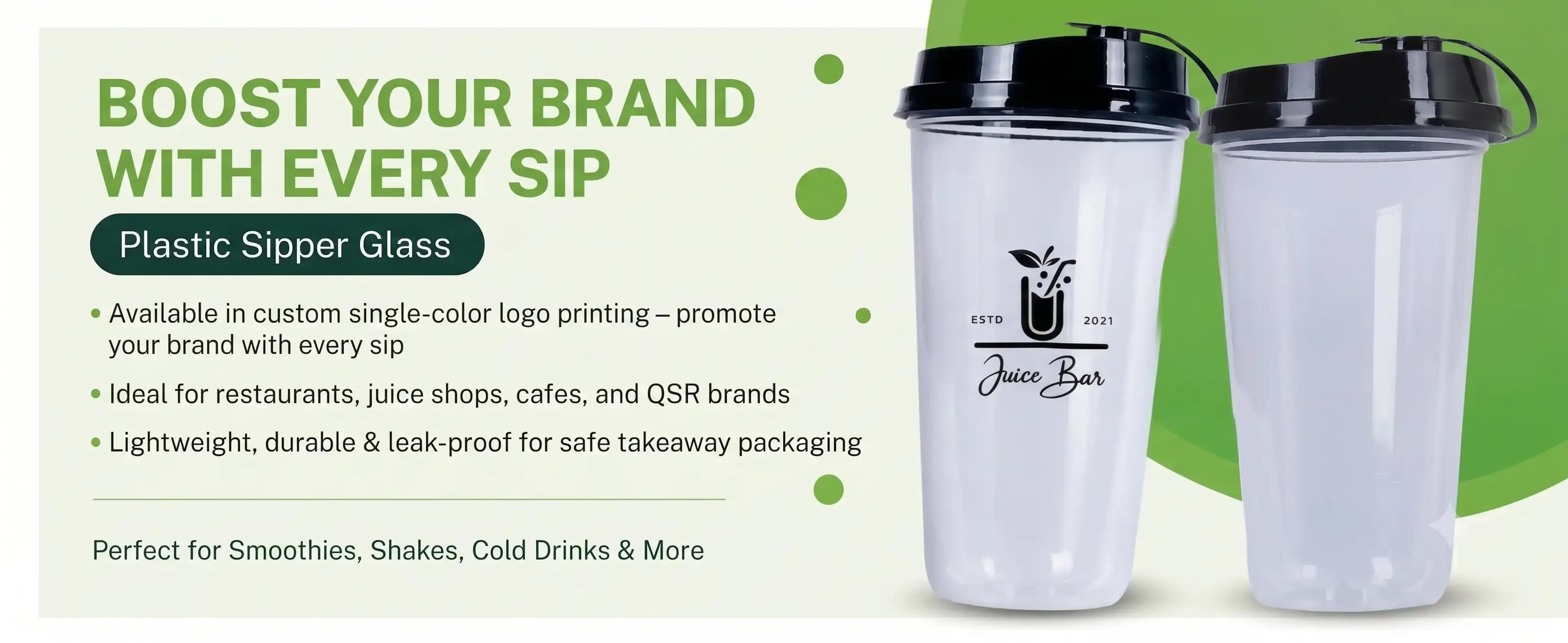 Plastic Sipper Glass WIth Lid Desktop Banner