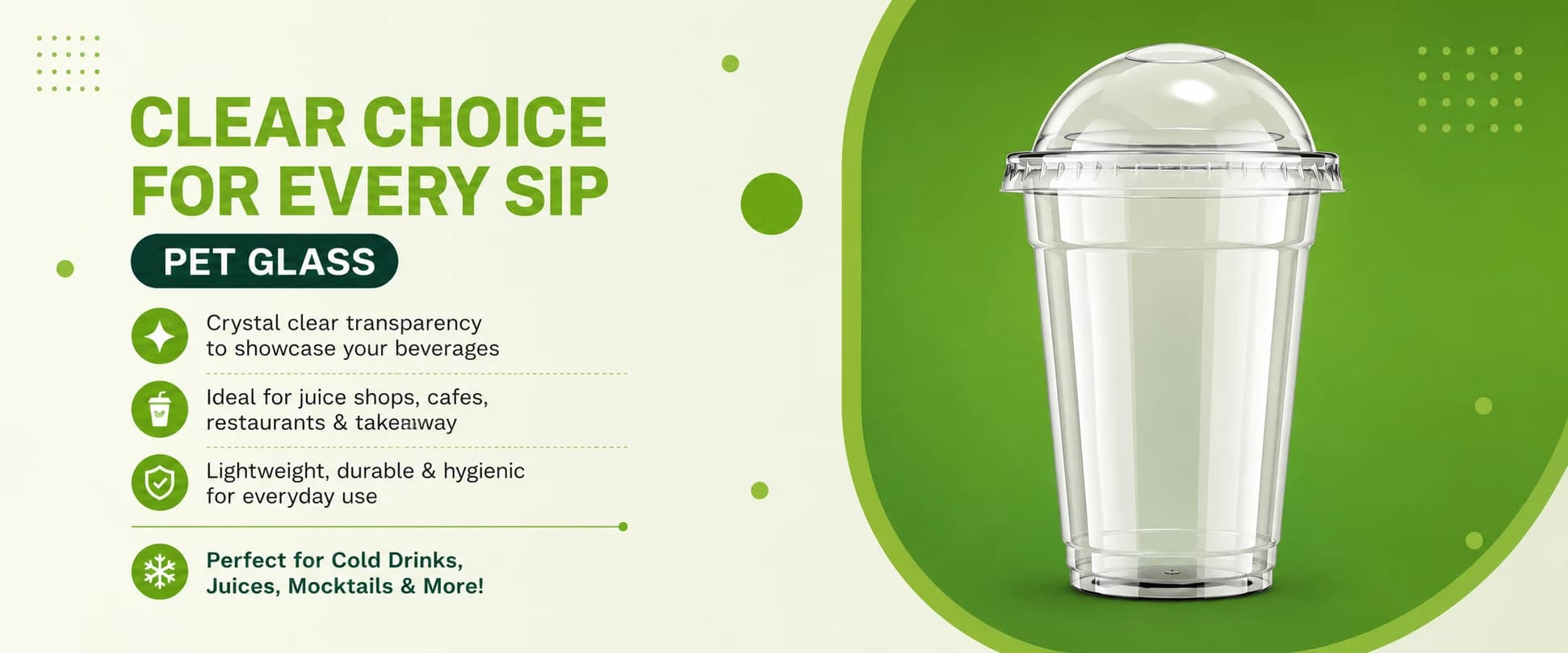 PET Plastic Glass With Lid Desktop Banner