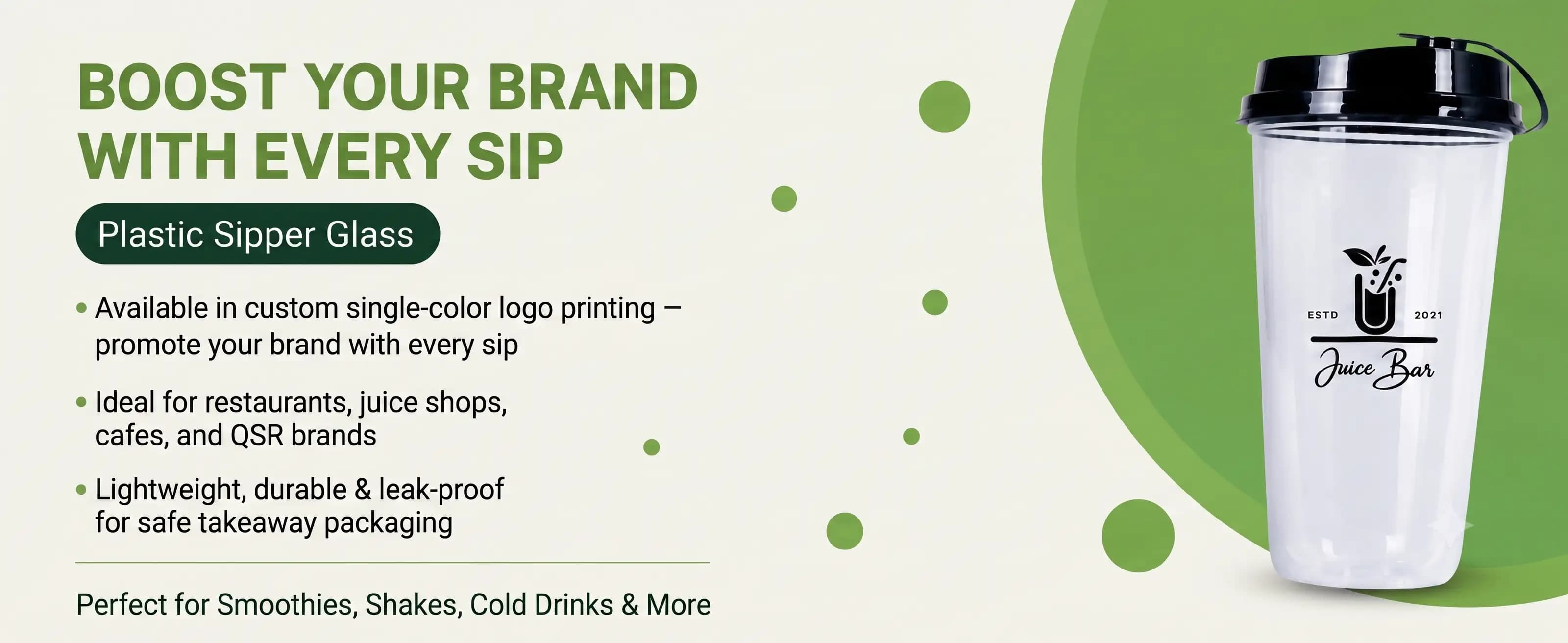 Plastic Sipper Glass WIth Lid Desktop Banner