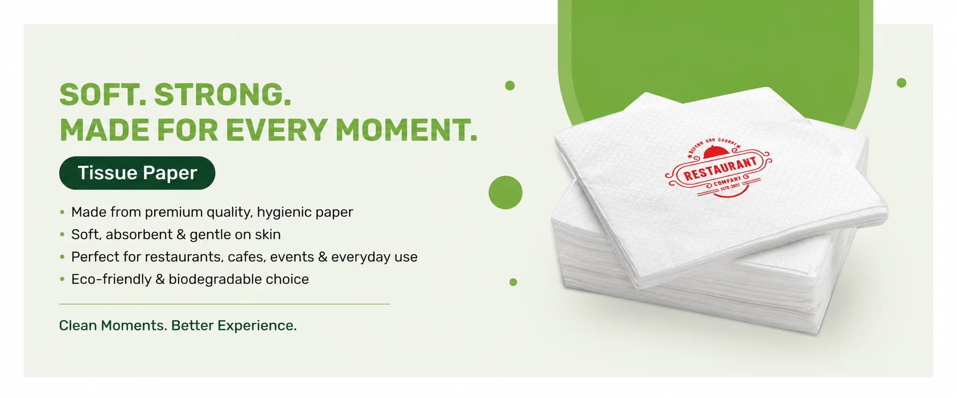 Tissues and Napkins Desktop Banner