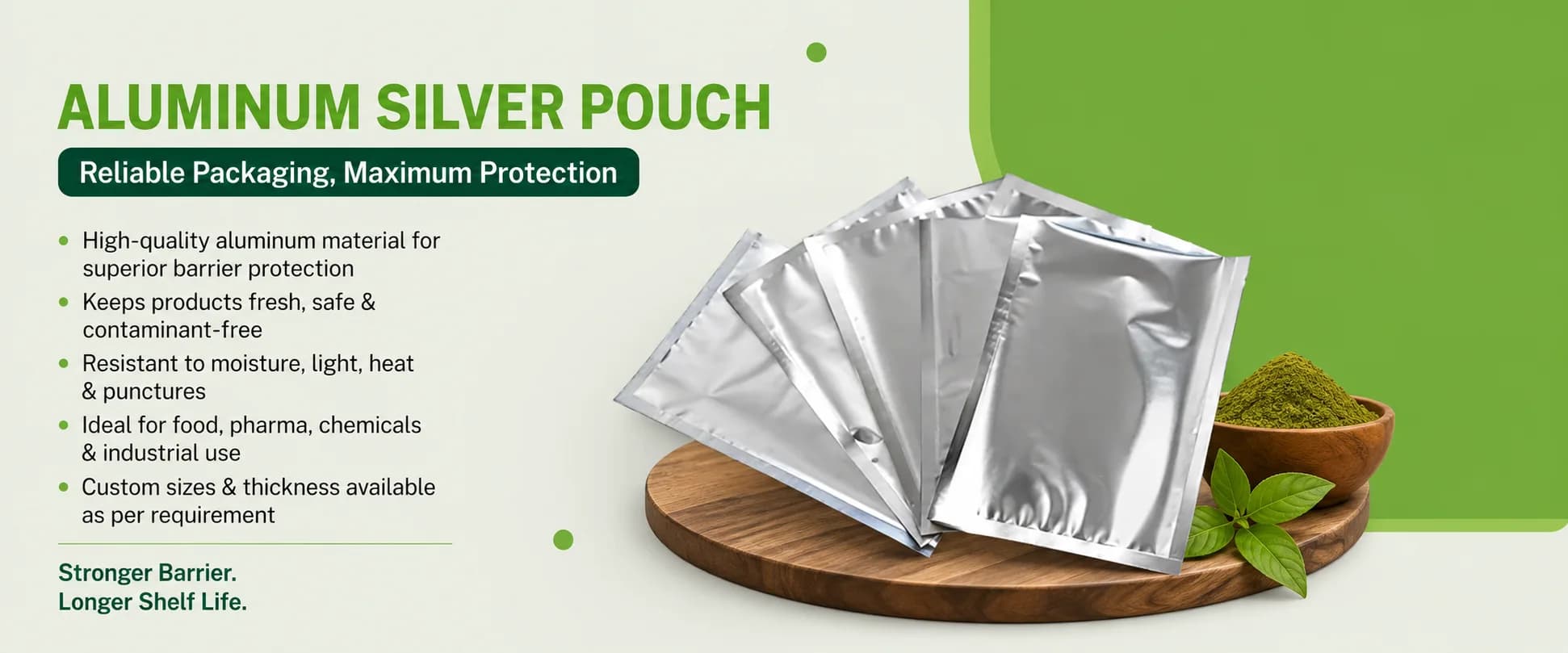 Silver pouch Desktop Banner