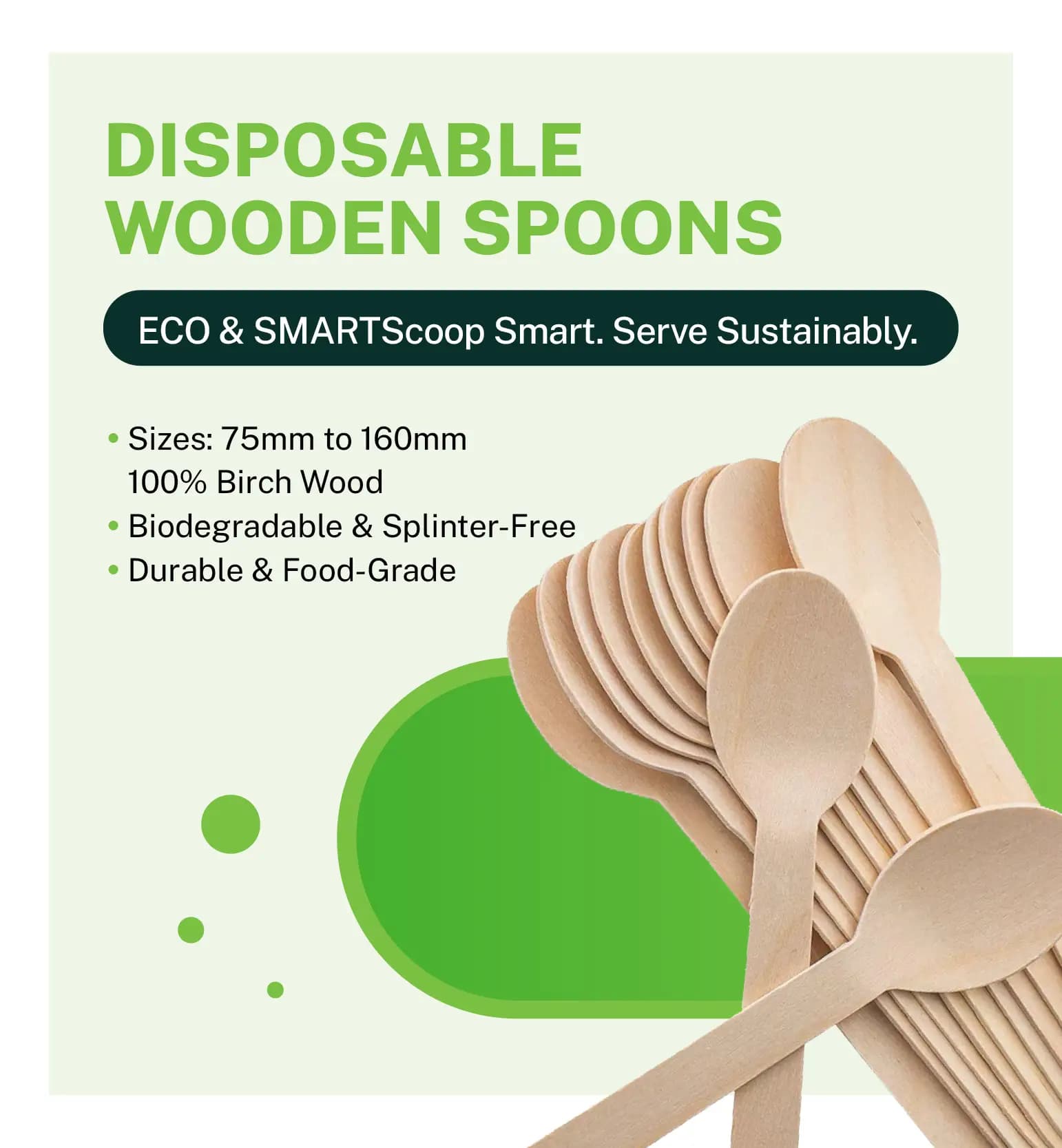 Disposable Wooden Spoons Mobile Banner